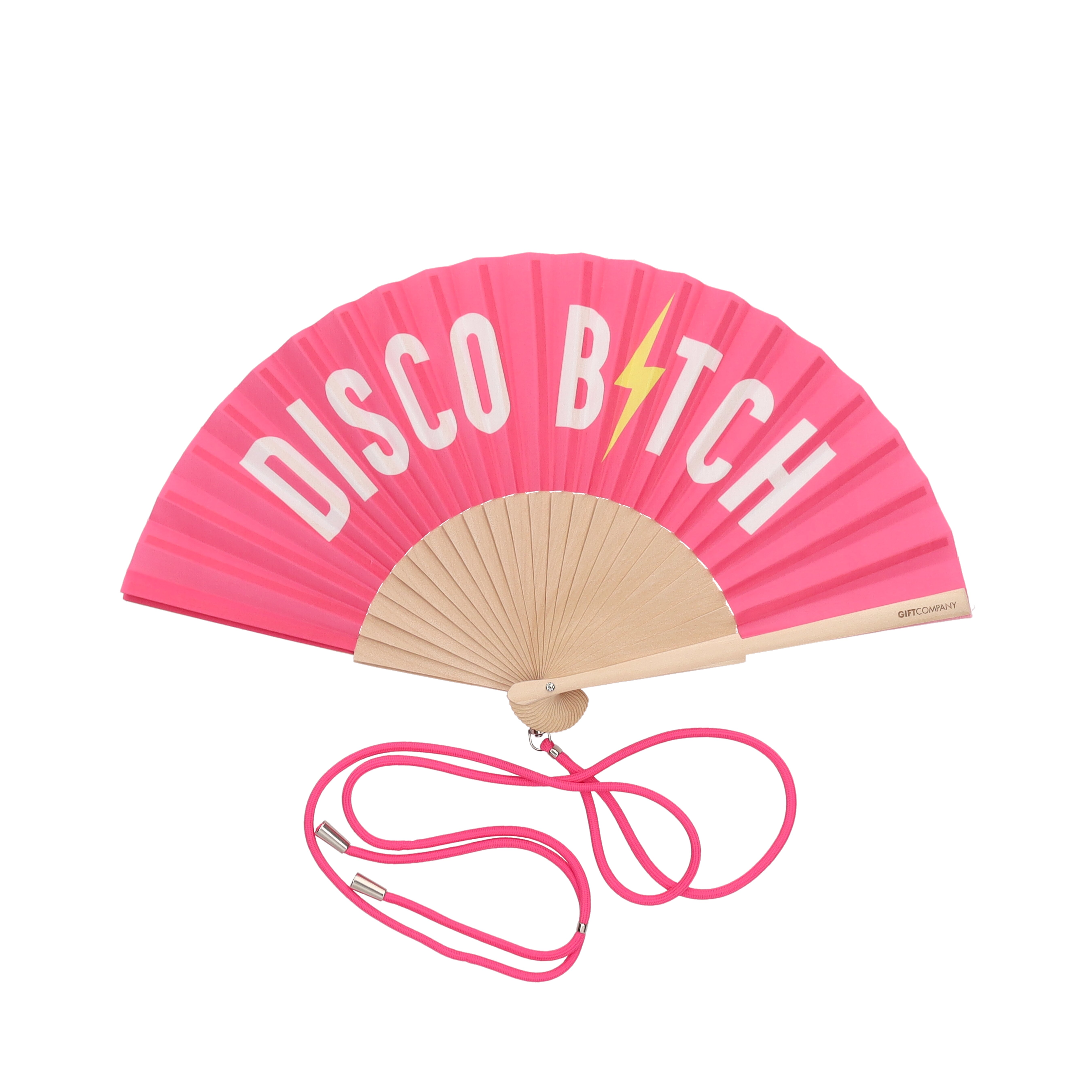 Fififan, Fächer, 23cm, Motiv: Disco Bitch, pink