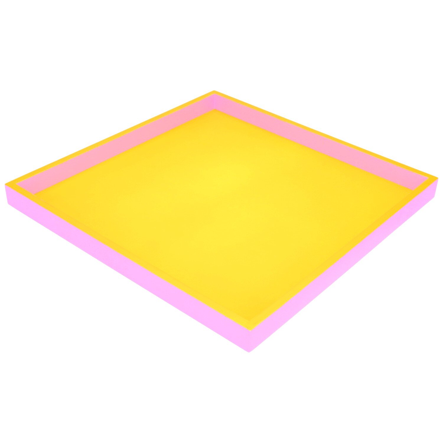 Neo, Tablett, quadratisch (32x2,5x32cm), 2 farbig, gelb/rosa