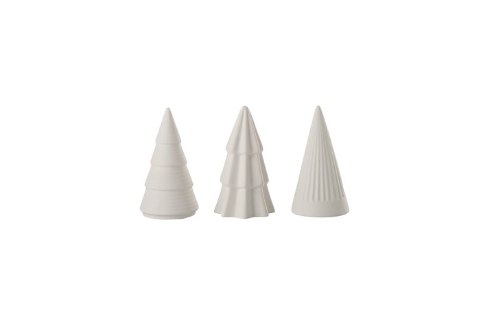 Agra, Weihnachtsbaum, S, 3fach sortiert, Porzellan, weiß
