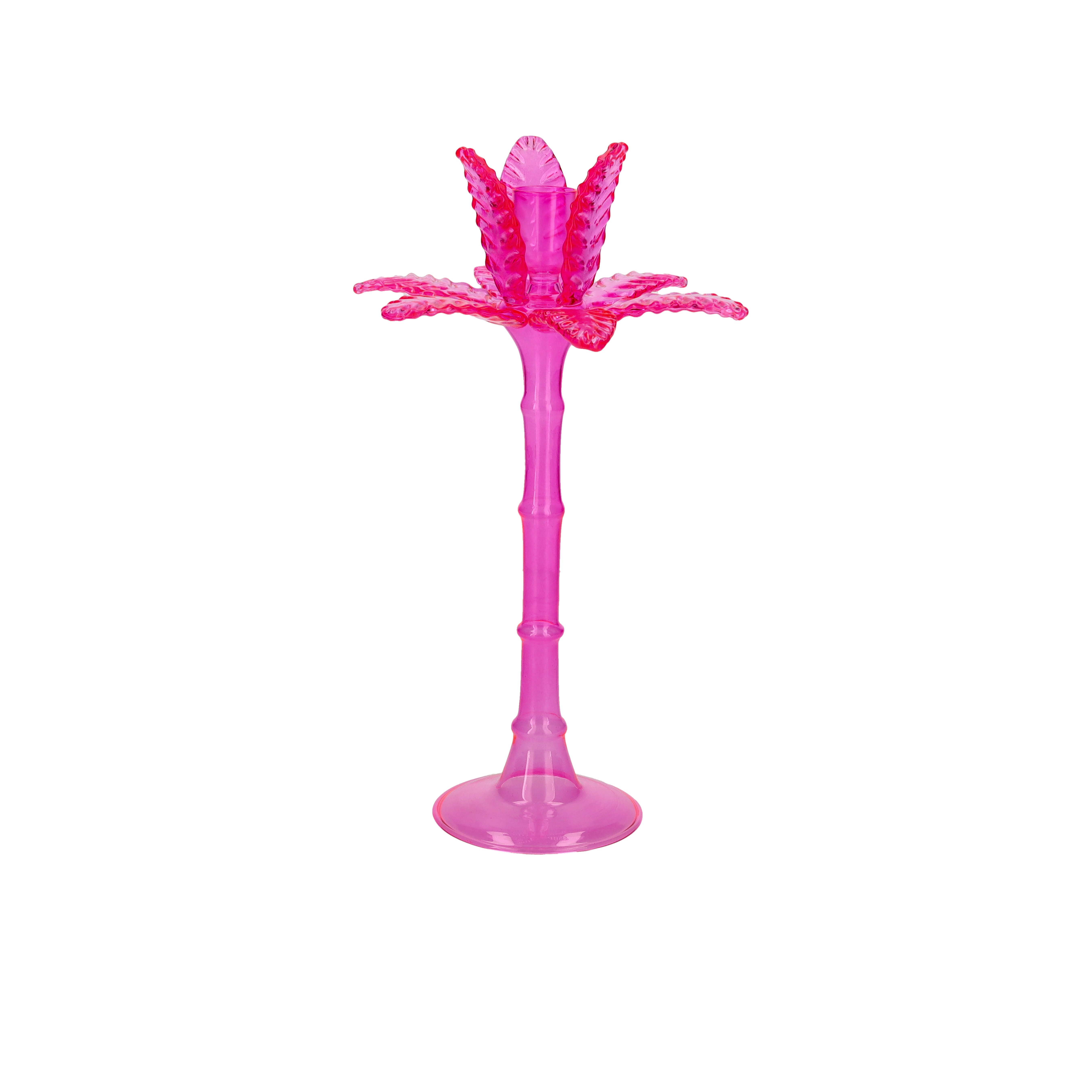 Jacquard candle holder,palm tree, L(H27,7cm), sprayed