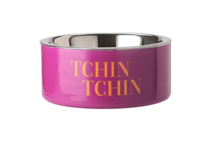 Love Pets, Futternapf, M, Motiv: Tchin Tchin, fuchsia