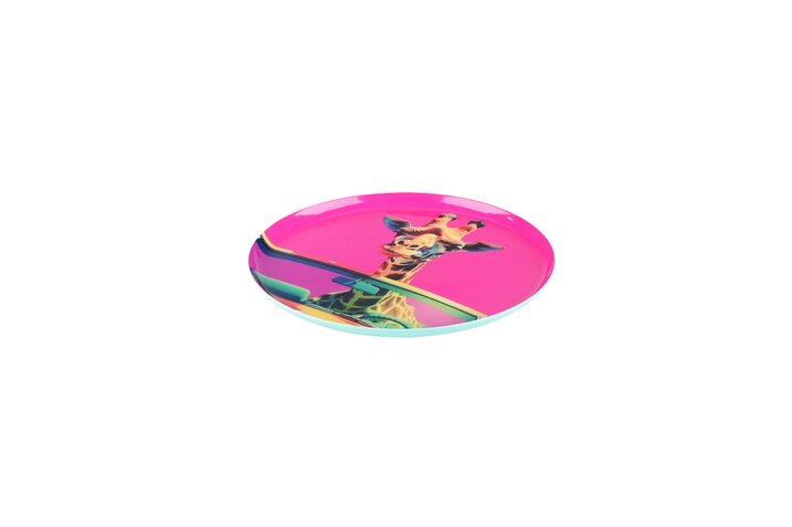 Love Trays, Dekotablett, XS, Motiv: Giraffe, rund, pink