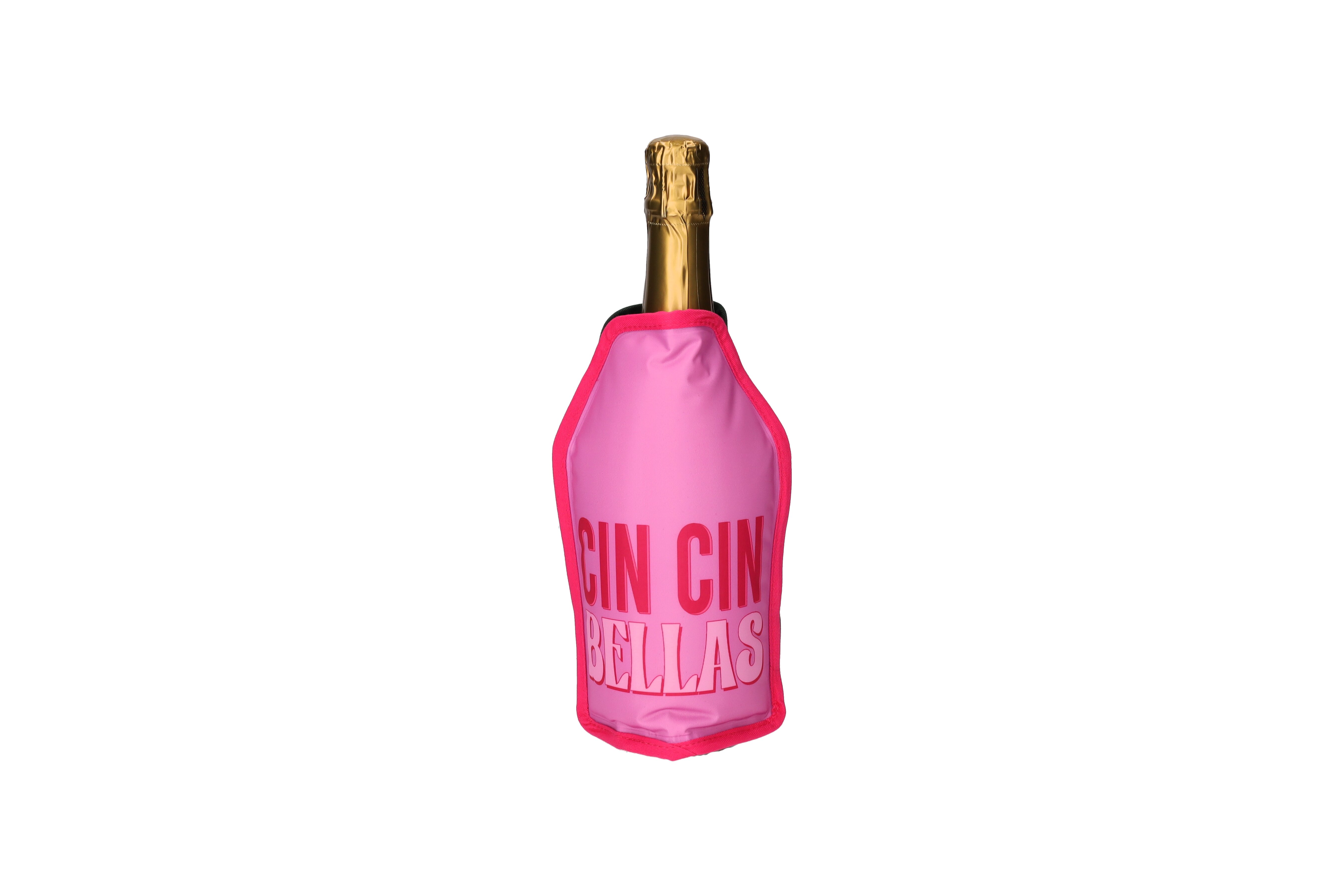 Froid, Kühlmanschette, Motiv: Cin Cin Bellas, Salute Ragazzi, rosa/ türkis