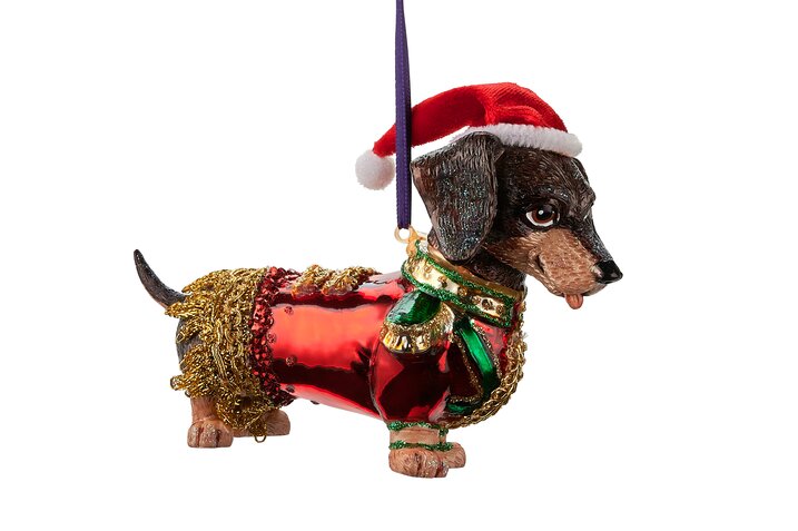 hanger dachshund in uniform, red/brown