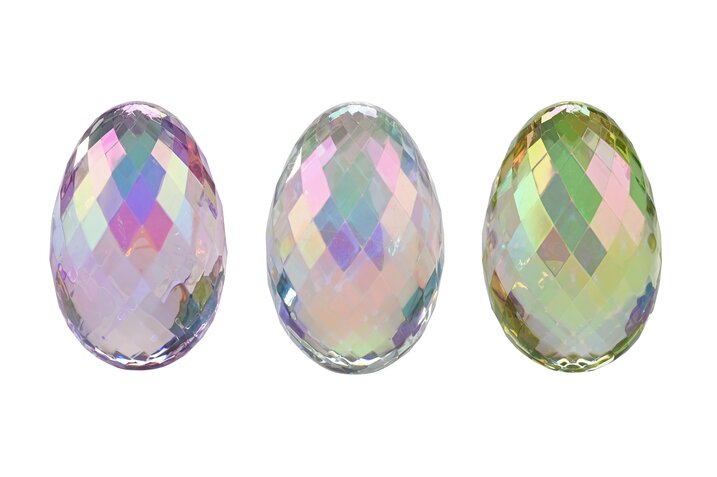 Ciel coloré, Ei, M, 3fach sortiert, mint/lila/transparent, irisierend