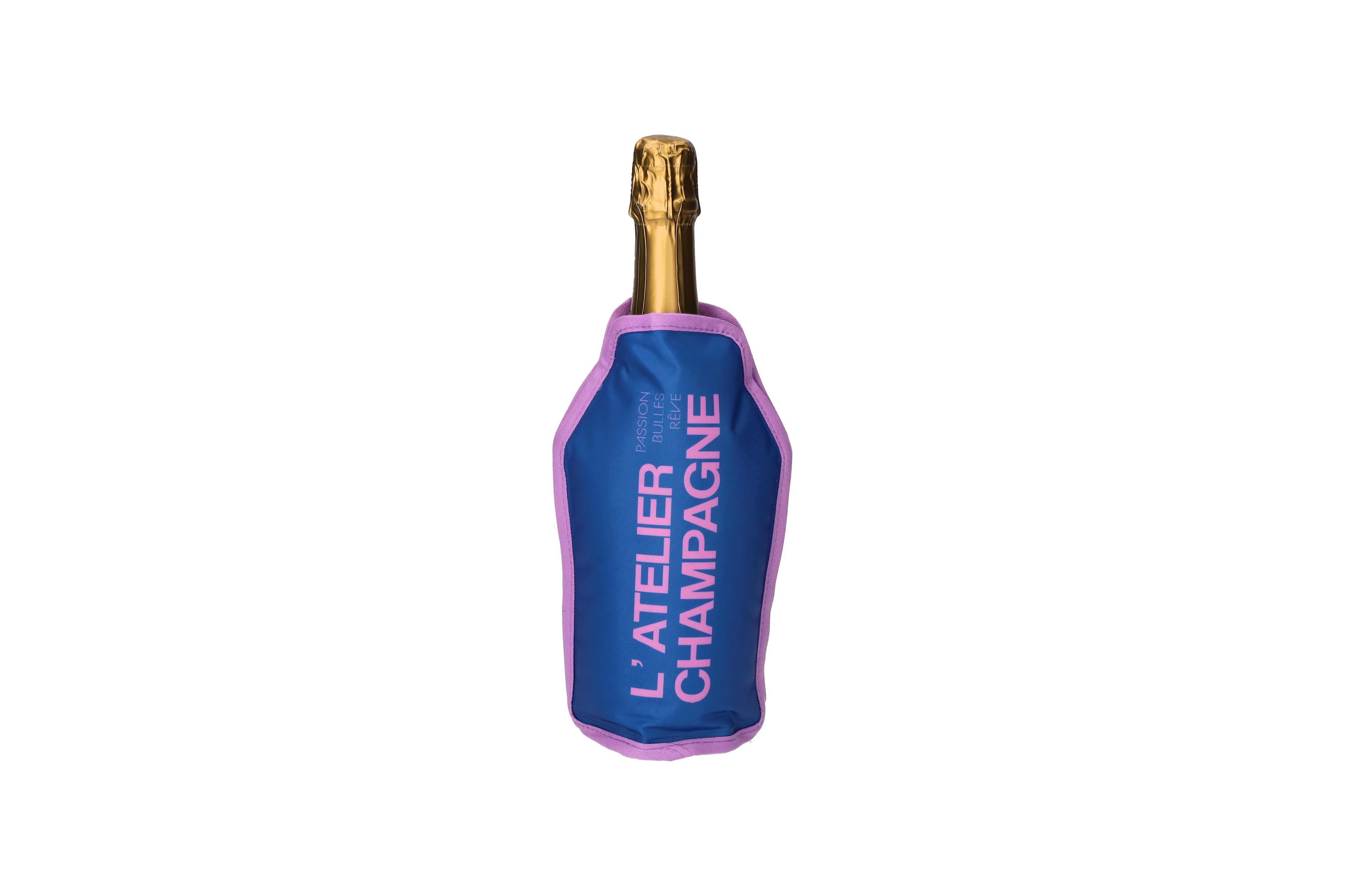 Froid, cooling sleeve, motive: L´atelier champagne, blue