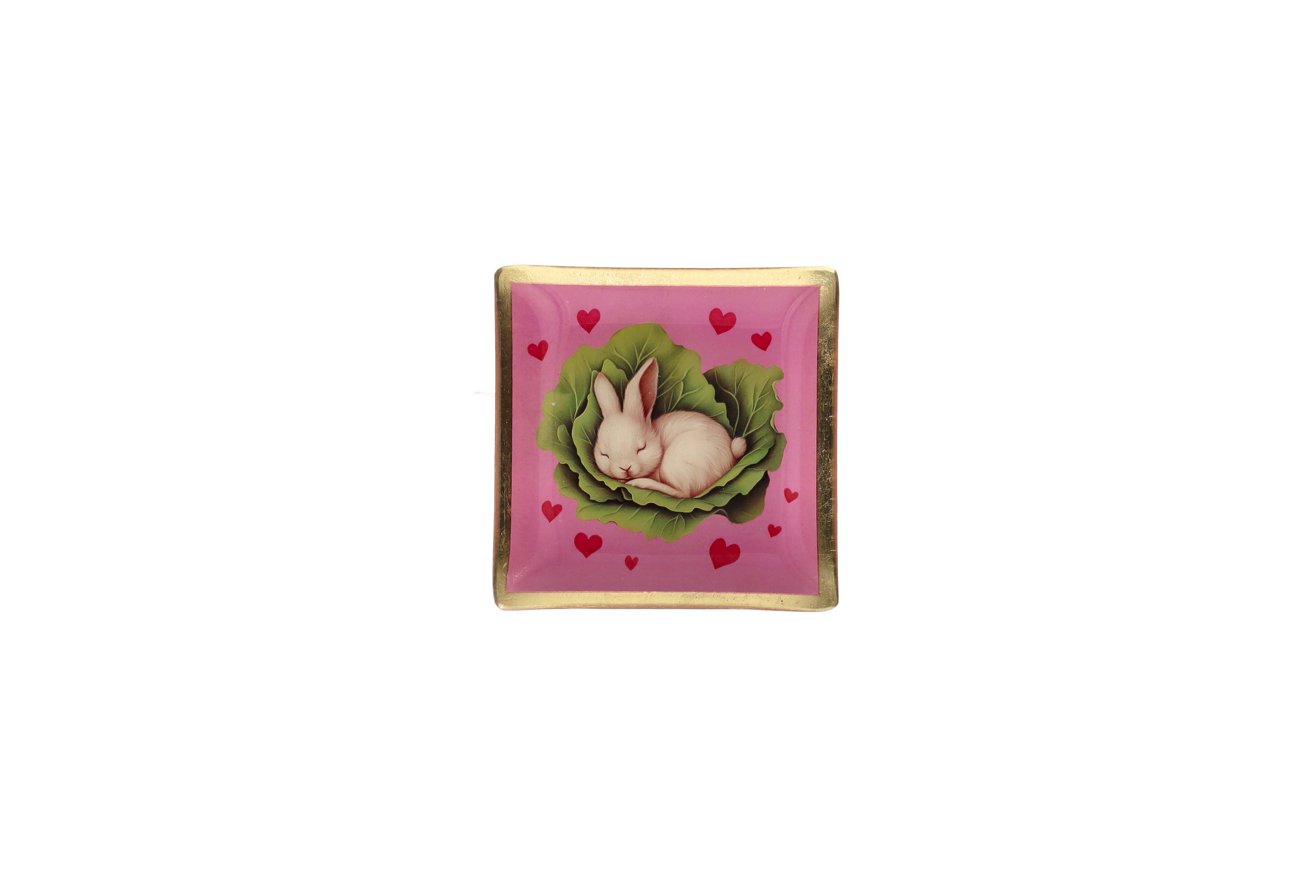 Love Plates, Glasteller S, Motiv: Hase, rosa