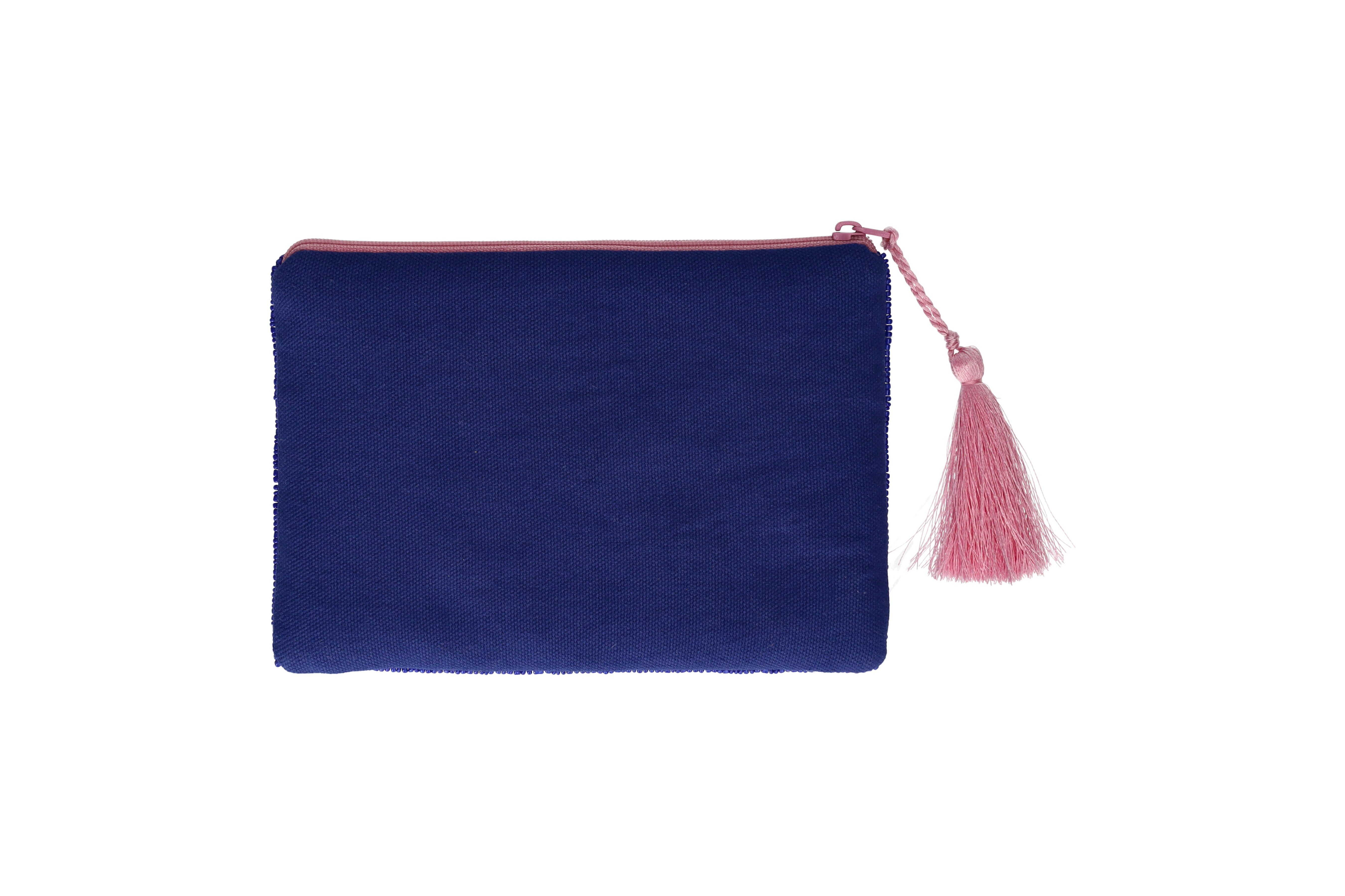 Elodie, cosmetic bag, M, motive: blossom, blue