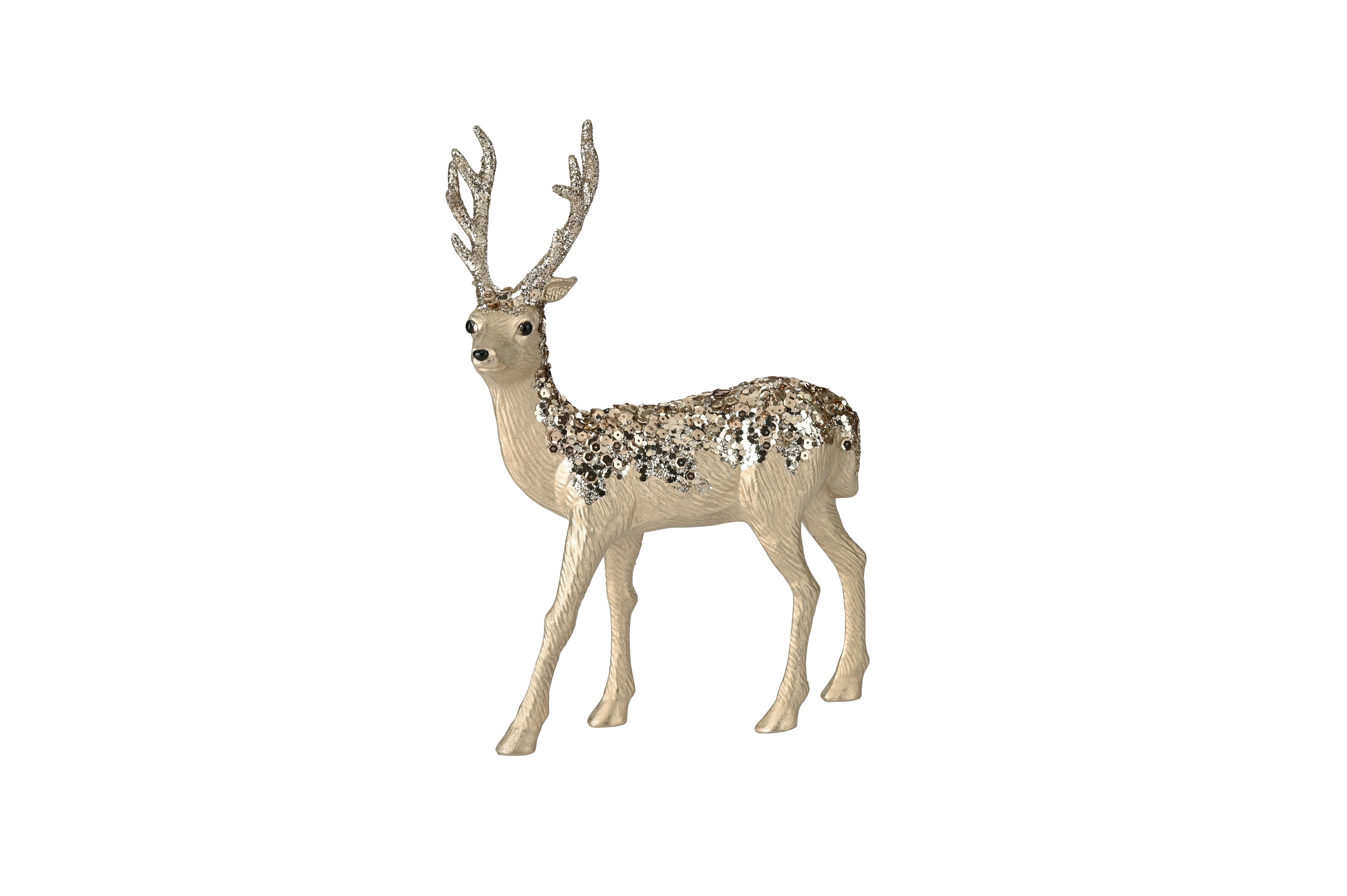 Seoul, Hirsch, H32cm, Pailletten, gold
