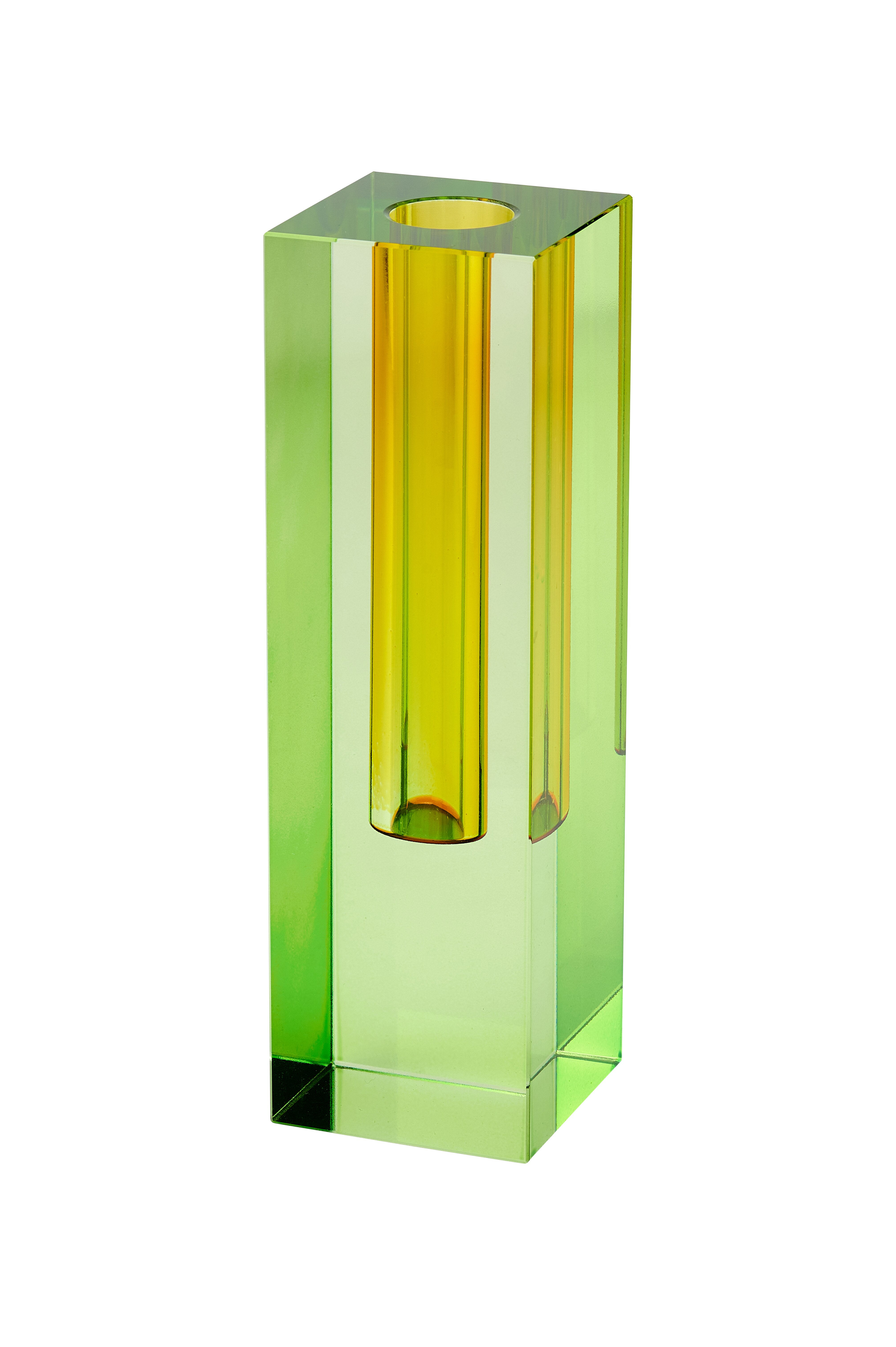 Sari,  Kristallglas Vase H19,5cm, grün/gelb, gs