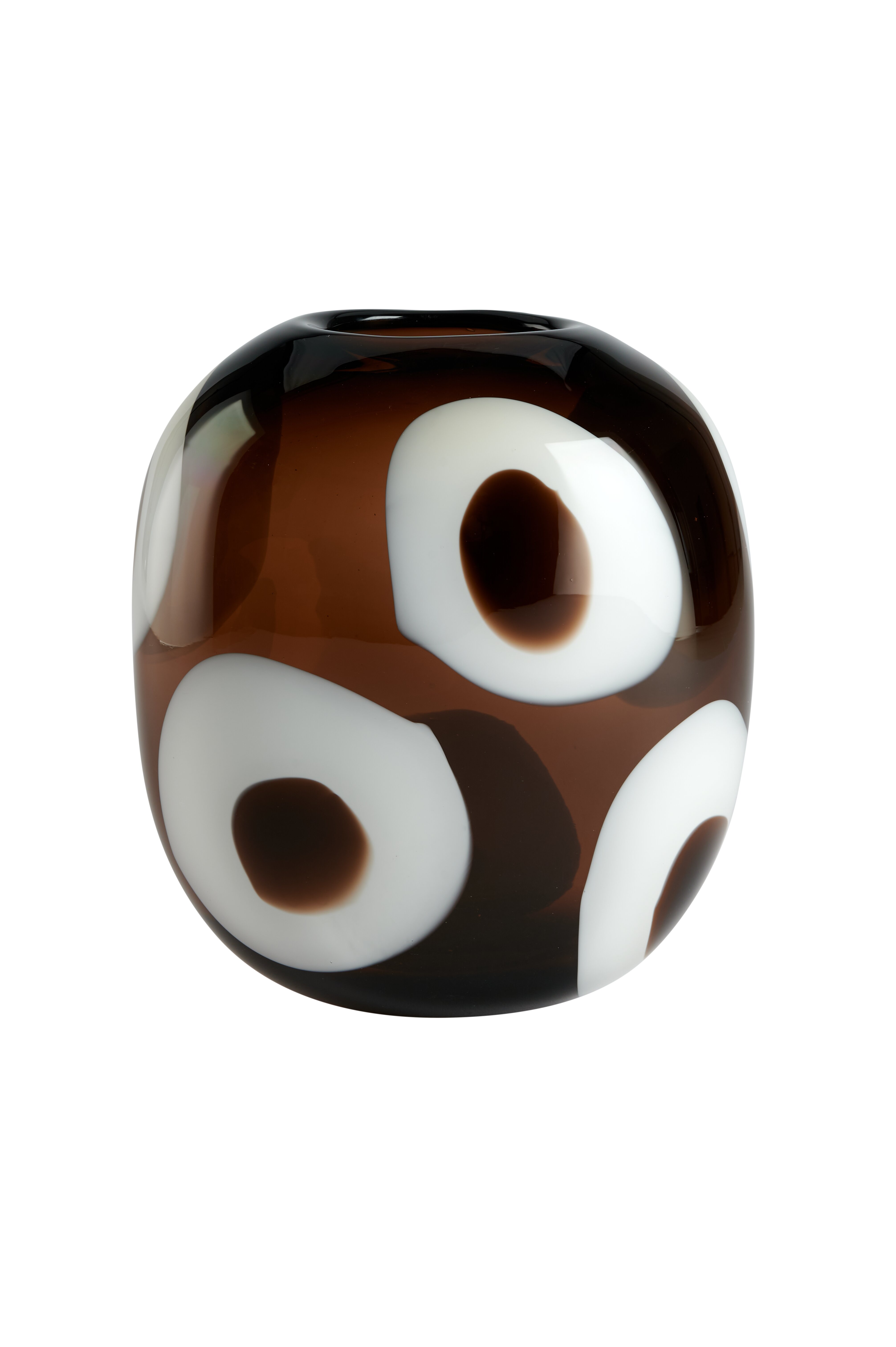 Chiffon, Vase, H21cm, braun/weiß, df