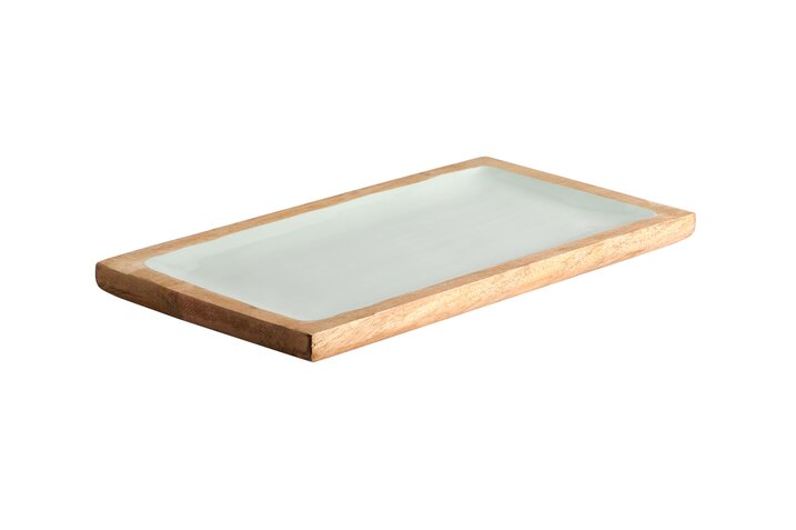 Boathouse, tray, M, mango wood, rectangular, light gray