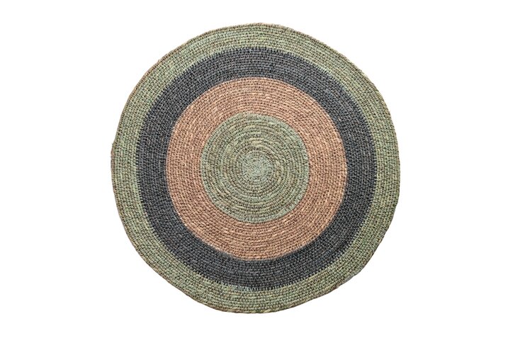 Boathouse, placemat, round, nature/mint/gray