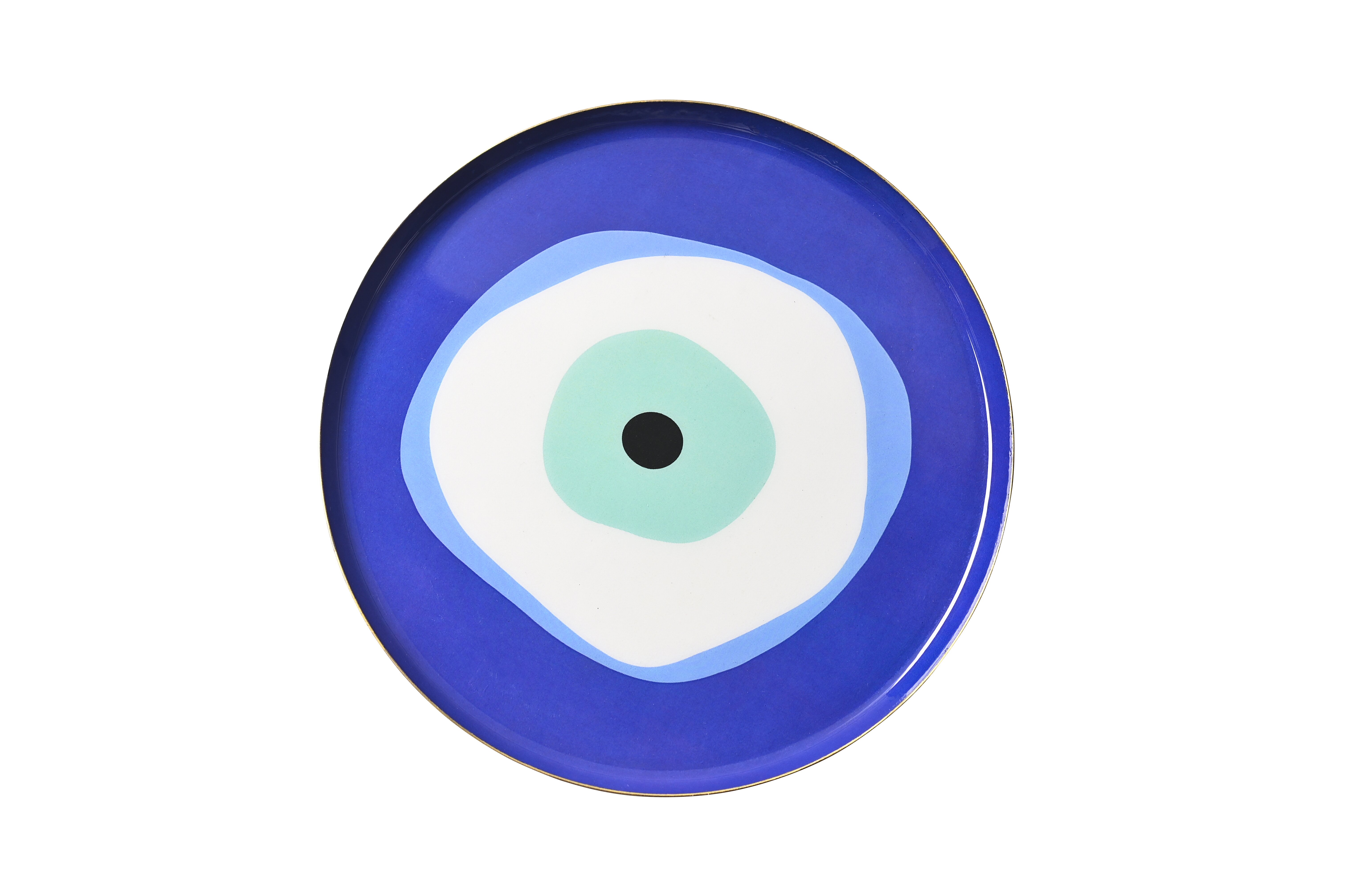 Love Trays, deco tray, M, blue eye, round, blue