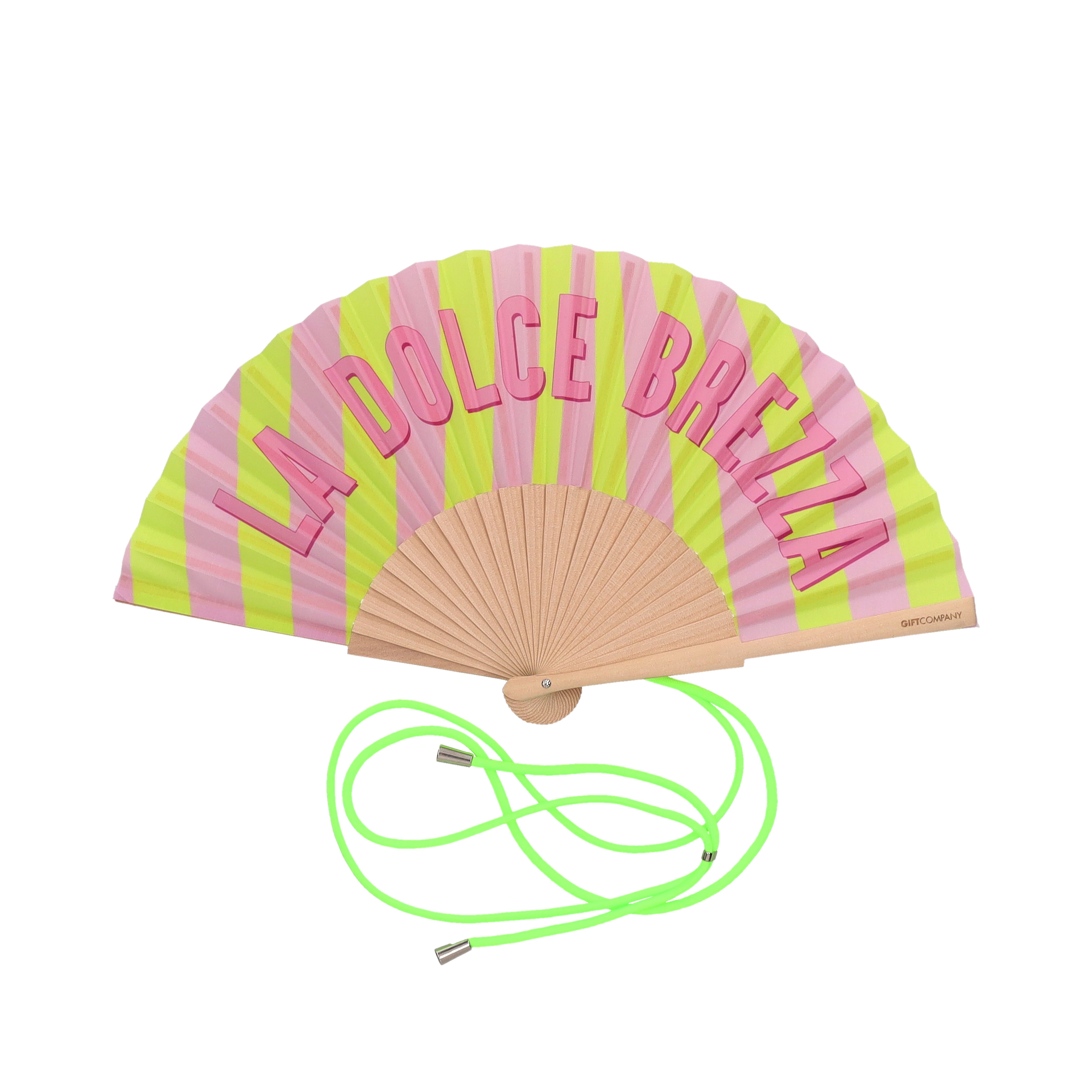 Fififan, Fächer, 23cm, Motiv:  La dolce brezza, rosa/ gelb
