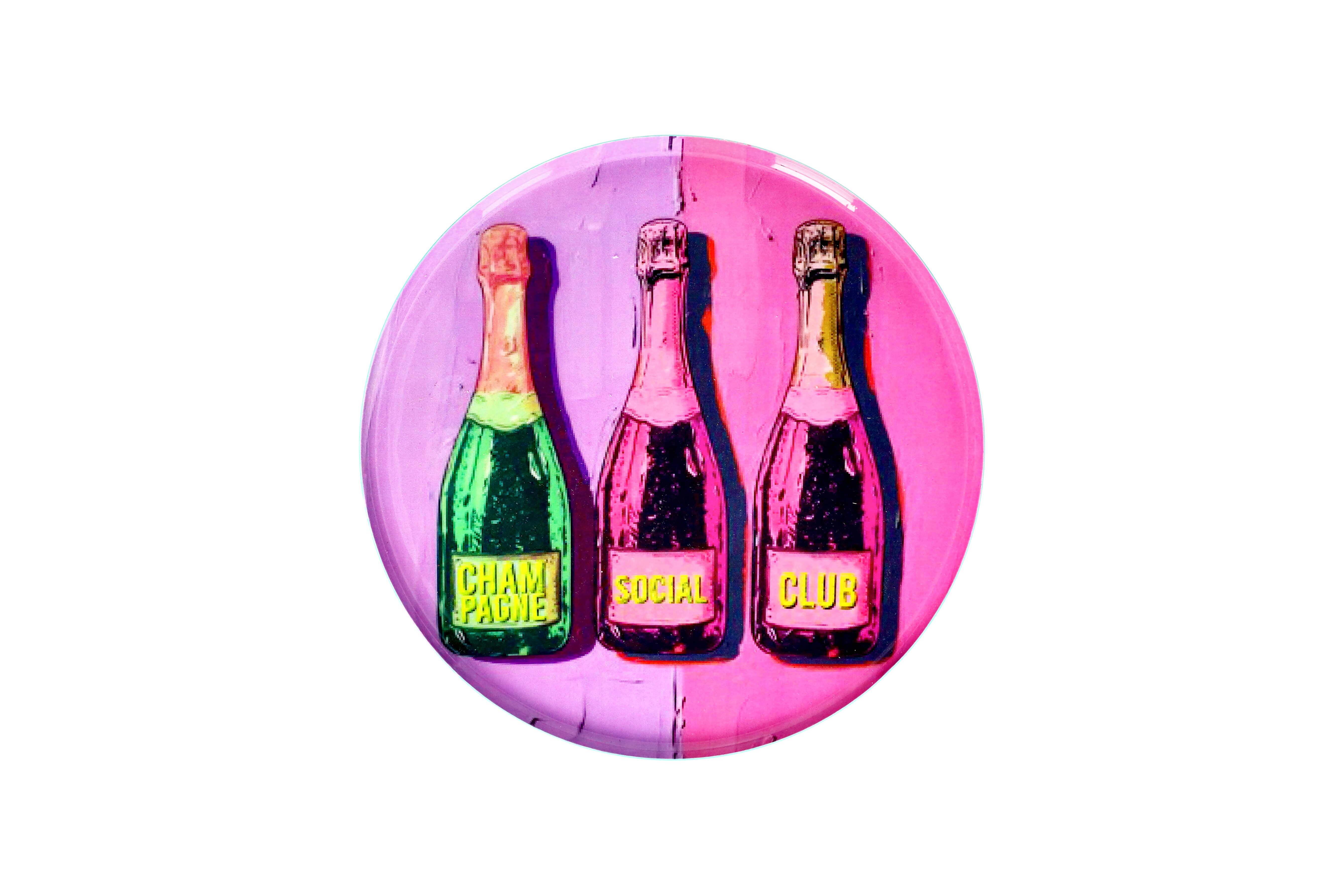 Love Trays, Dekotablett, M, Motiv: Champagne social club, lila/rosa