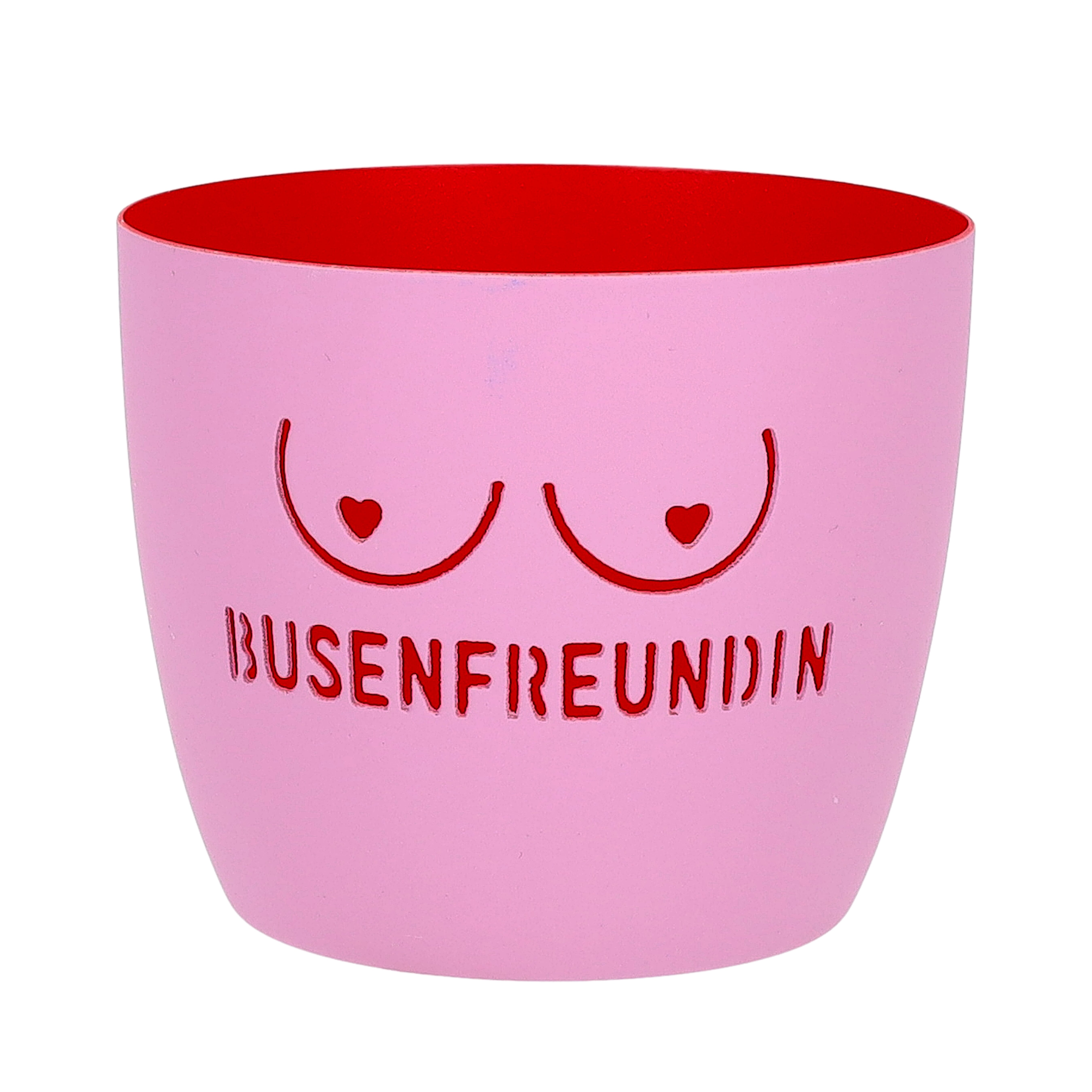 Madras, Windlicht, M, Motiv: Busenfreundin, pastell lila/rot