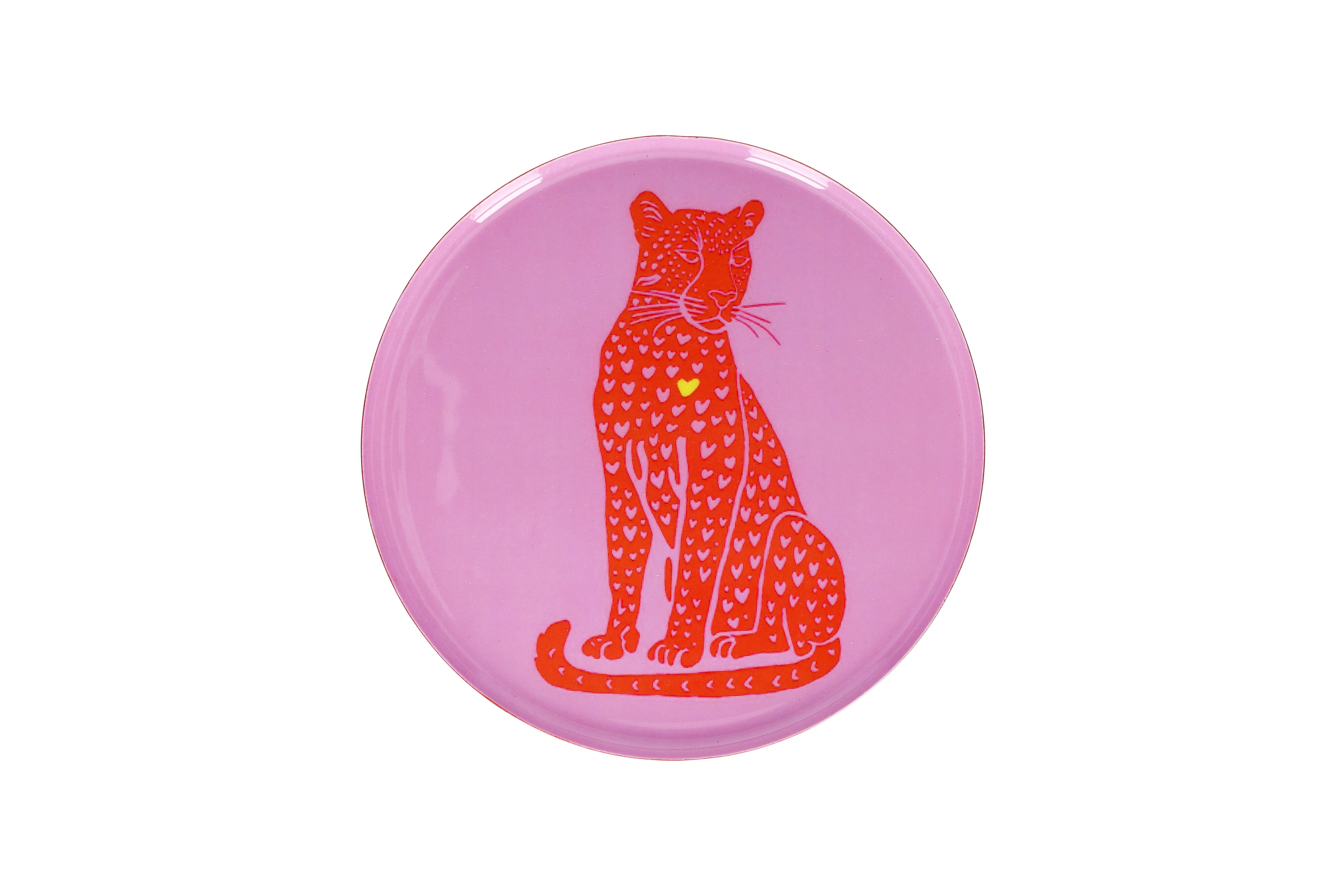 Love Trays, Dekotablett, M, Motiv: Leopard, rosa/rot