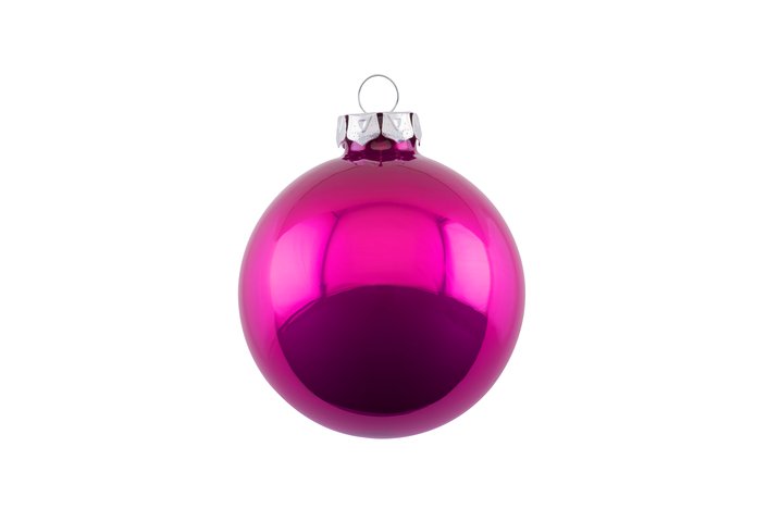 Christmas tree ball 6cm opal, fuchsia