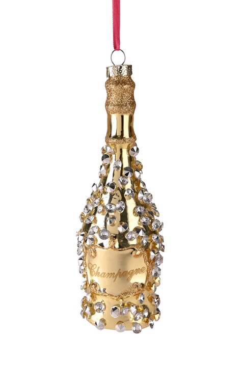 Hänger Champagner Flasche, gold