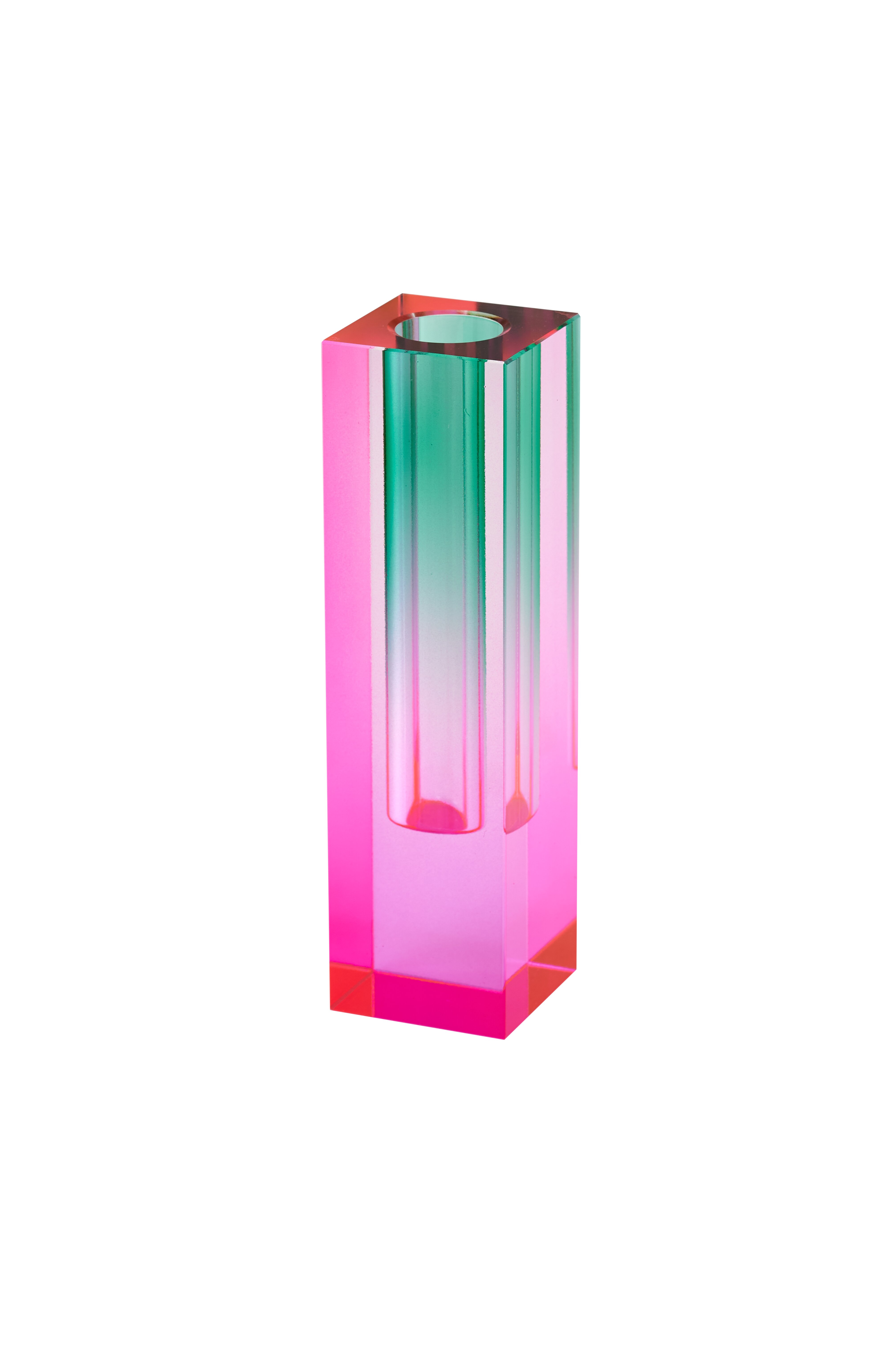 Sari, Kristallglas, Vase H14cm, pink/grün, gs
