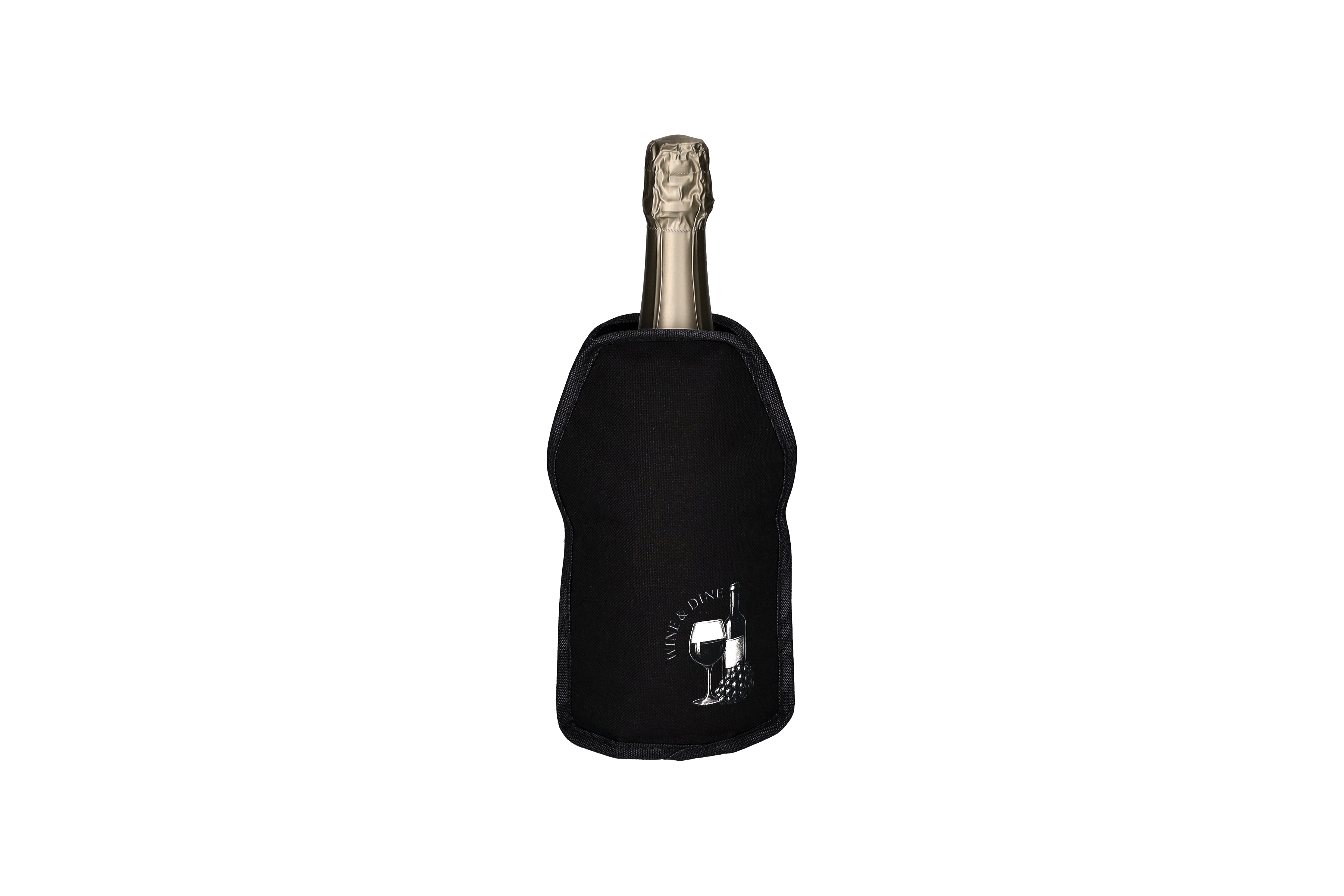 Froid, cooling sleeve, motive: wine and dine, black