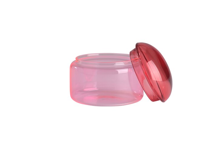 Voile, Glasdose, S, Borosilikatglas, rot/rosa, gs