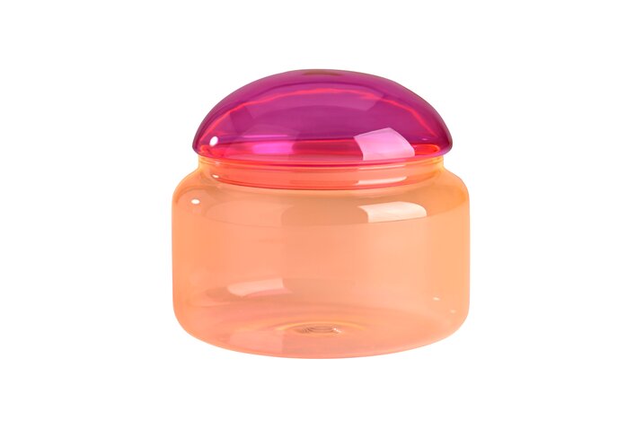 Voile, Glasdose, L, Borosilikatglas, pink/orange, gs