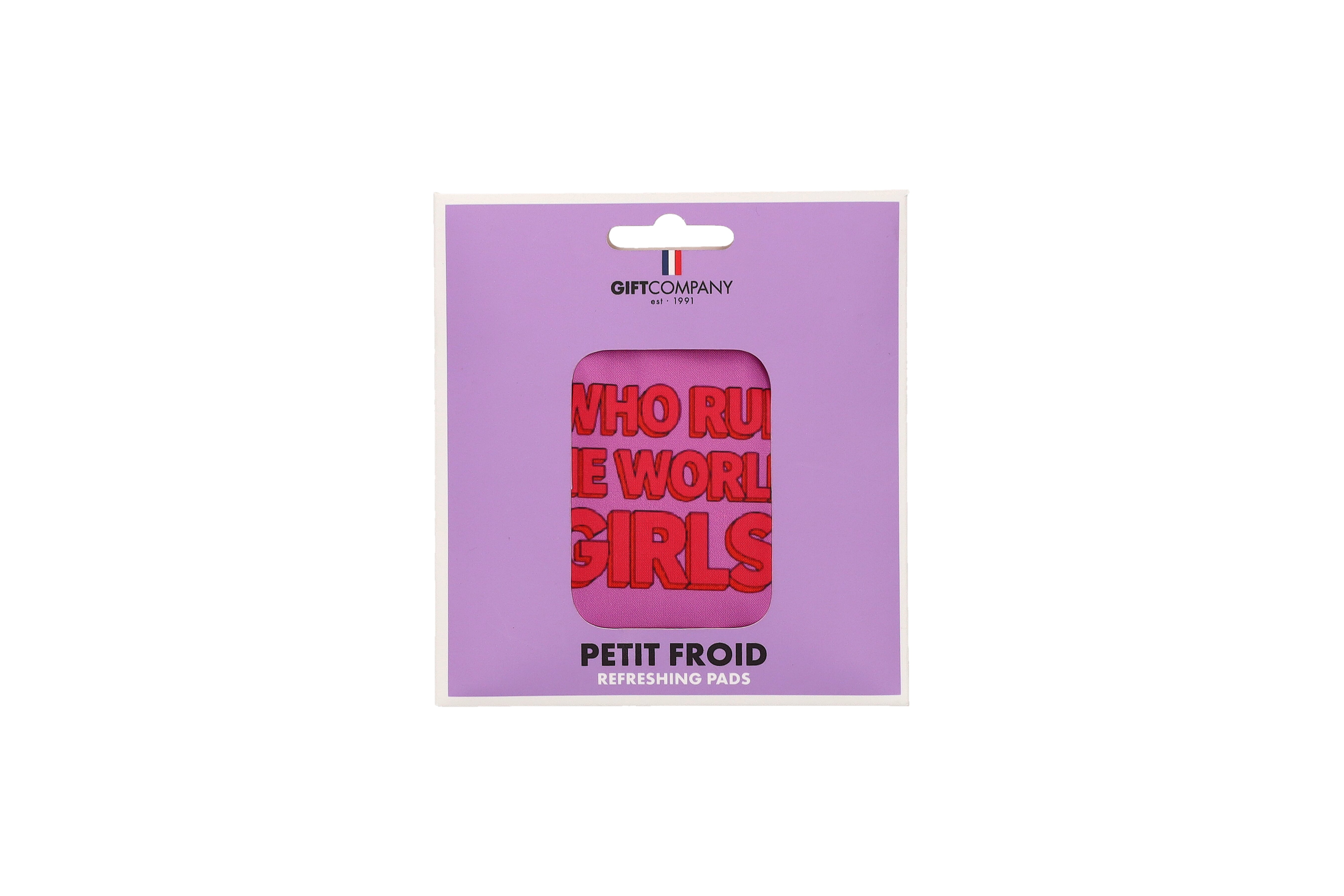 Petit Froid, refreshing pad S, motive: who run the world/boys don´t cry, light magenta/purple