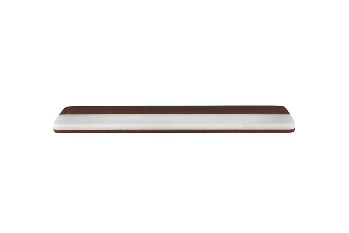Stone, Platte mit Marmor, L 48cm, weiß/braun