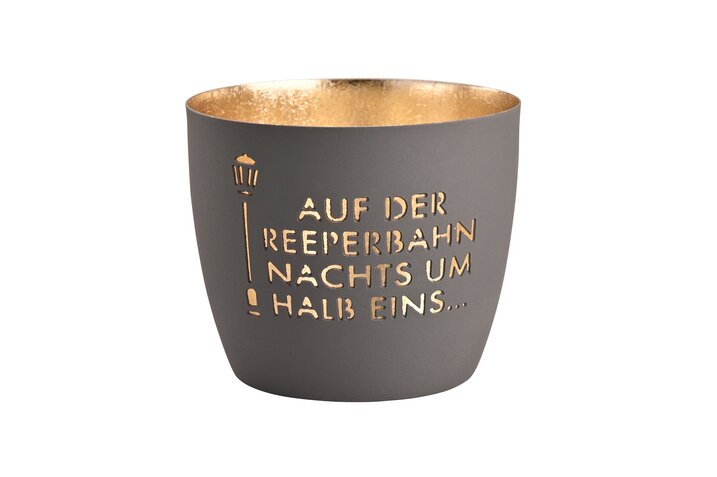 Madras, Windlicht, M, Motiv: Reeperbahn, dunkelgrau/gold