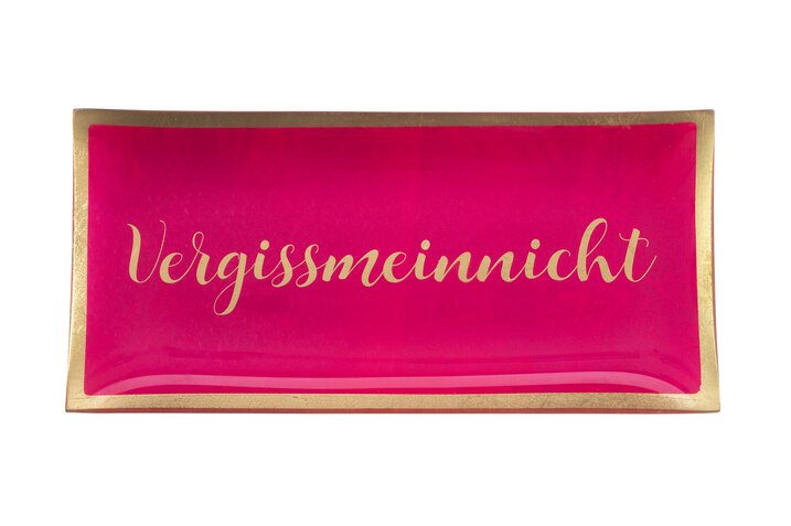 Love Plates, Glasteller, L, Vergissmeinnicht!, neon pink