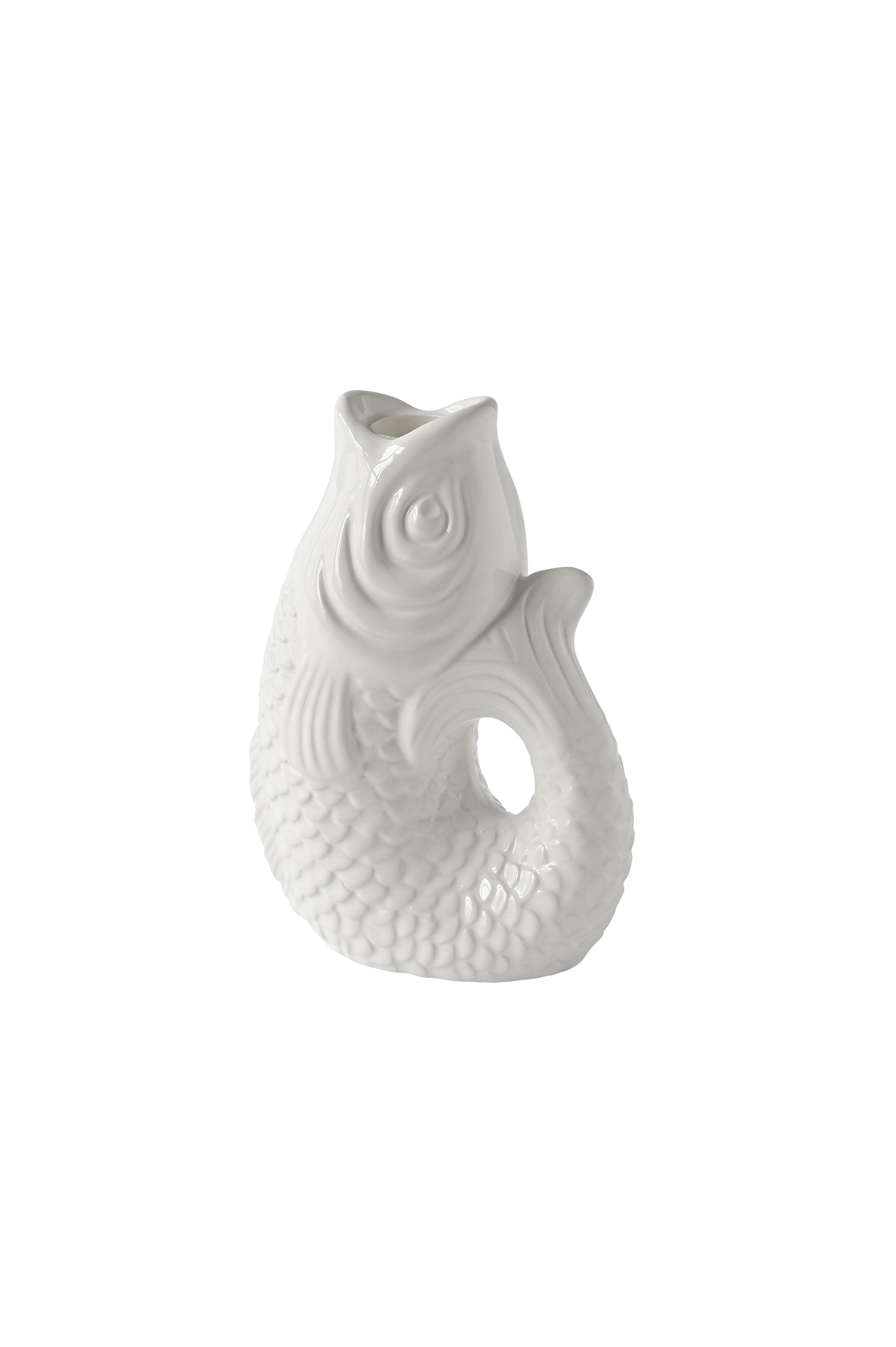 Monsieur Carafon, Fisch, Kerzenhalter S(H16,2 cm), weiß