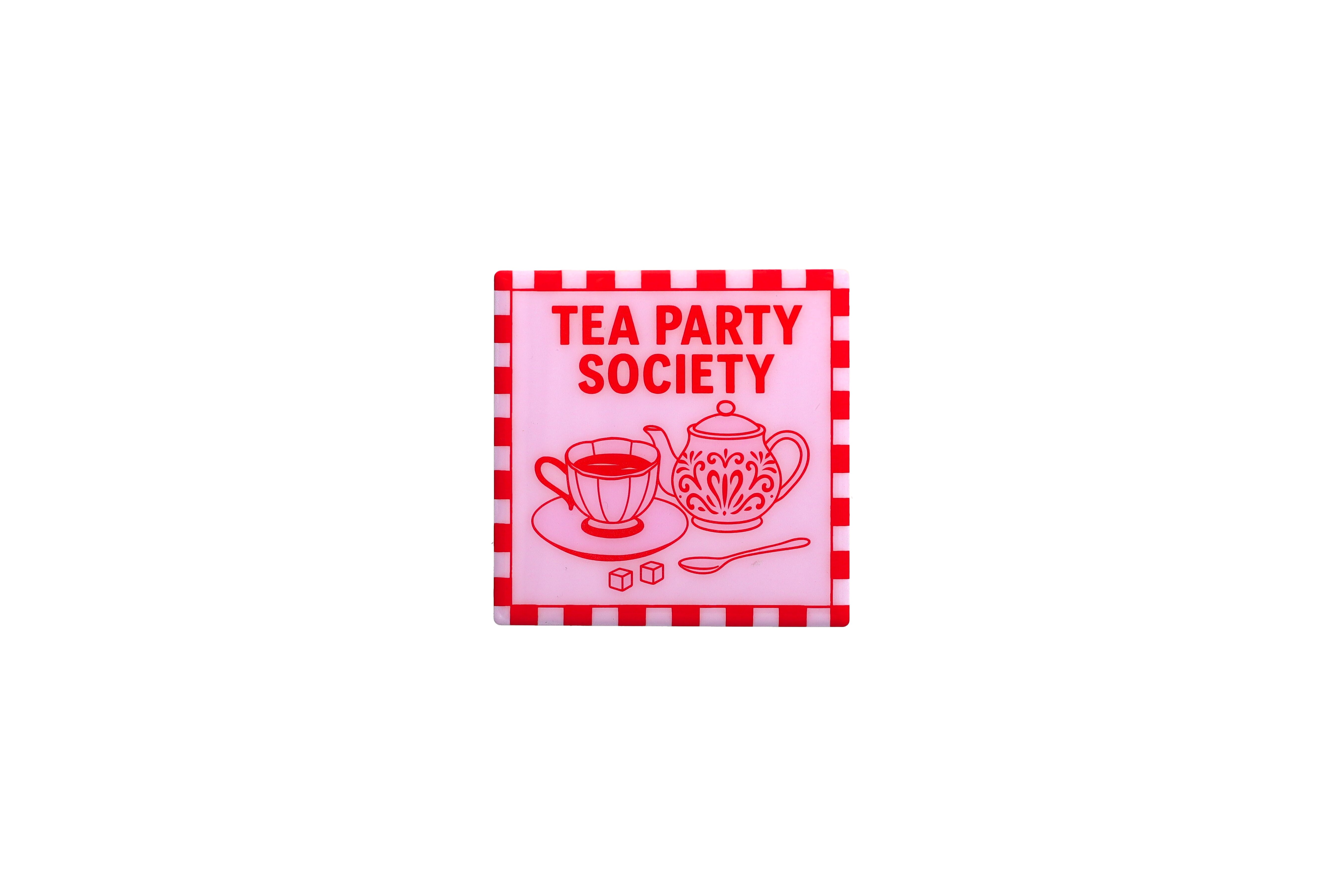 Love tiles, Untersetzer, Motiv: Tea party society, rosa