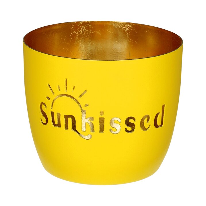 Madras, Windlicht, M, Motiv: Sunkissed, neon gelb/gold