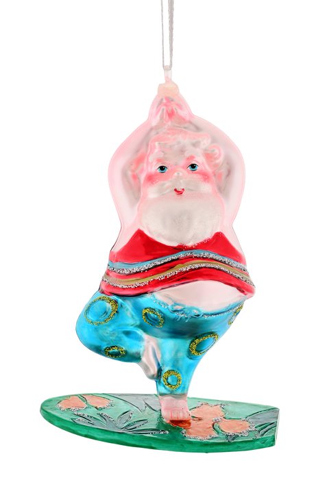 hanger yoga santa on surfboard,multicolor