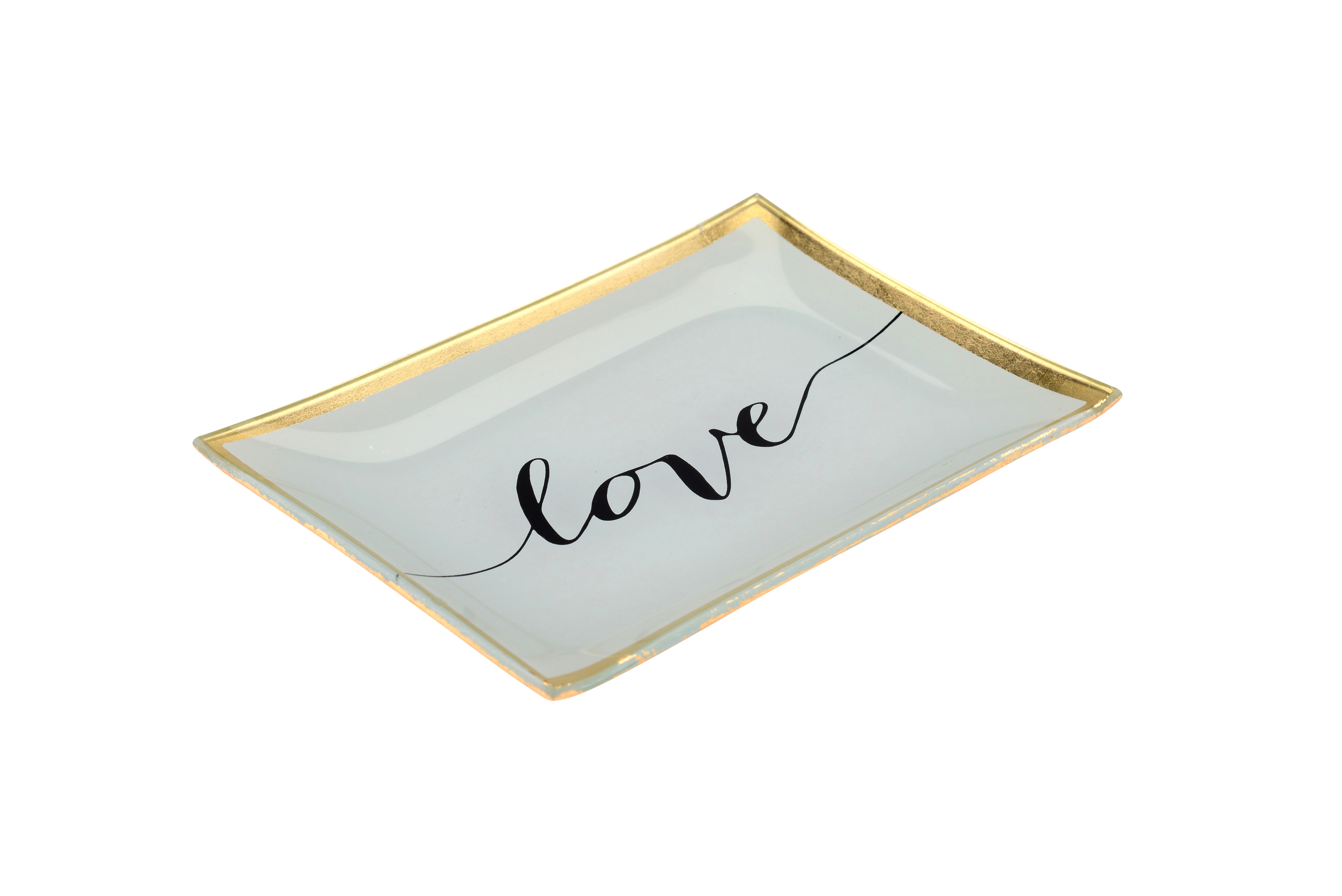 Love Plates, glassplate M, Love, white