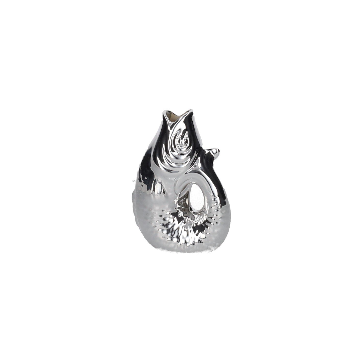 Monsieur Carafon, Fisch, Vase, XS, silber, 0,2 Liter