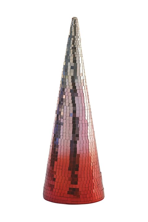 Seoul, Weihnachtsbaum, H44cm, Konus, mit Spiegelpailletten, rosa/rot