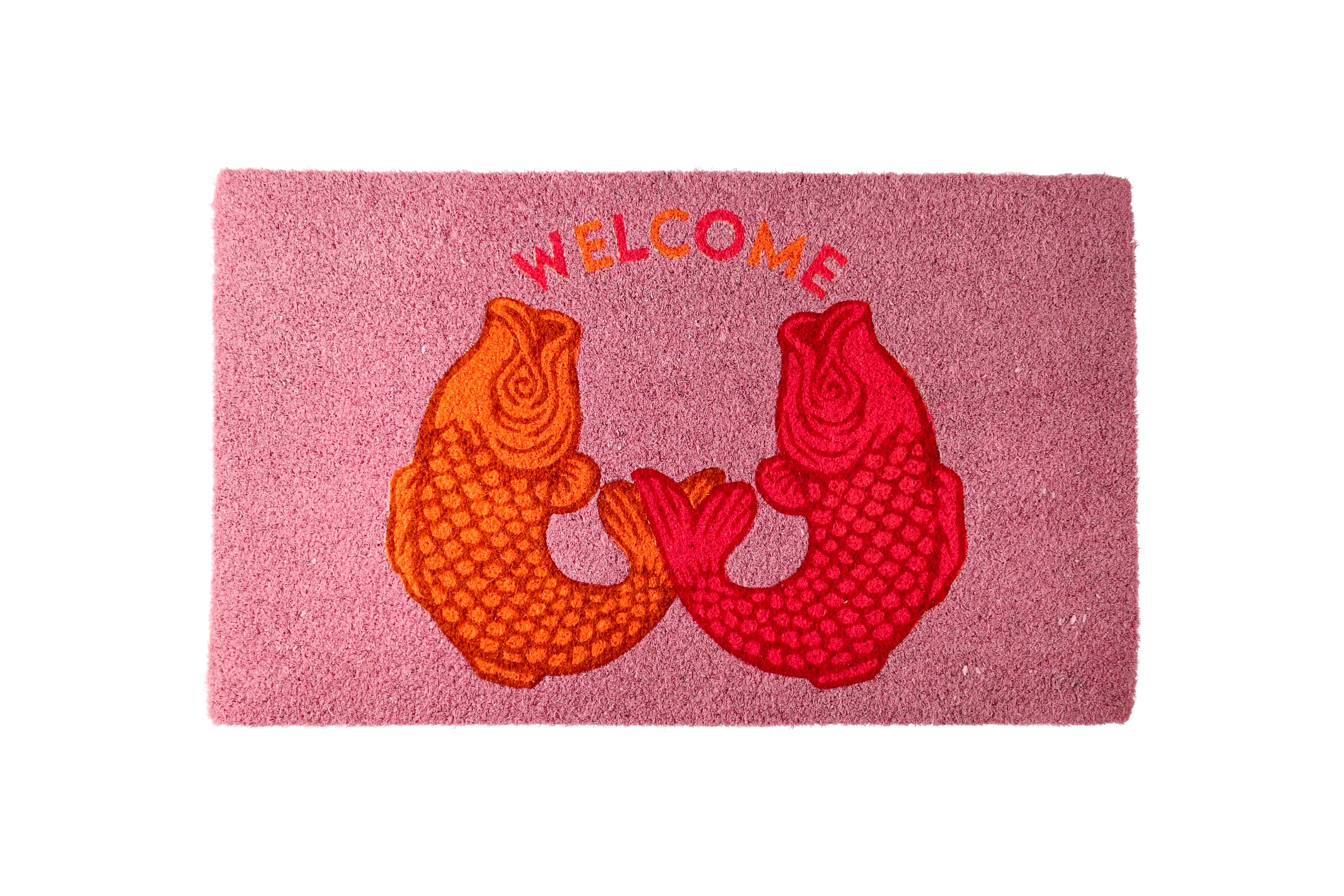 Fussmatte: Motiv: Welcome Kois, lila/ orange