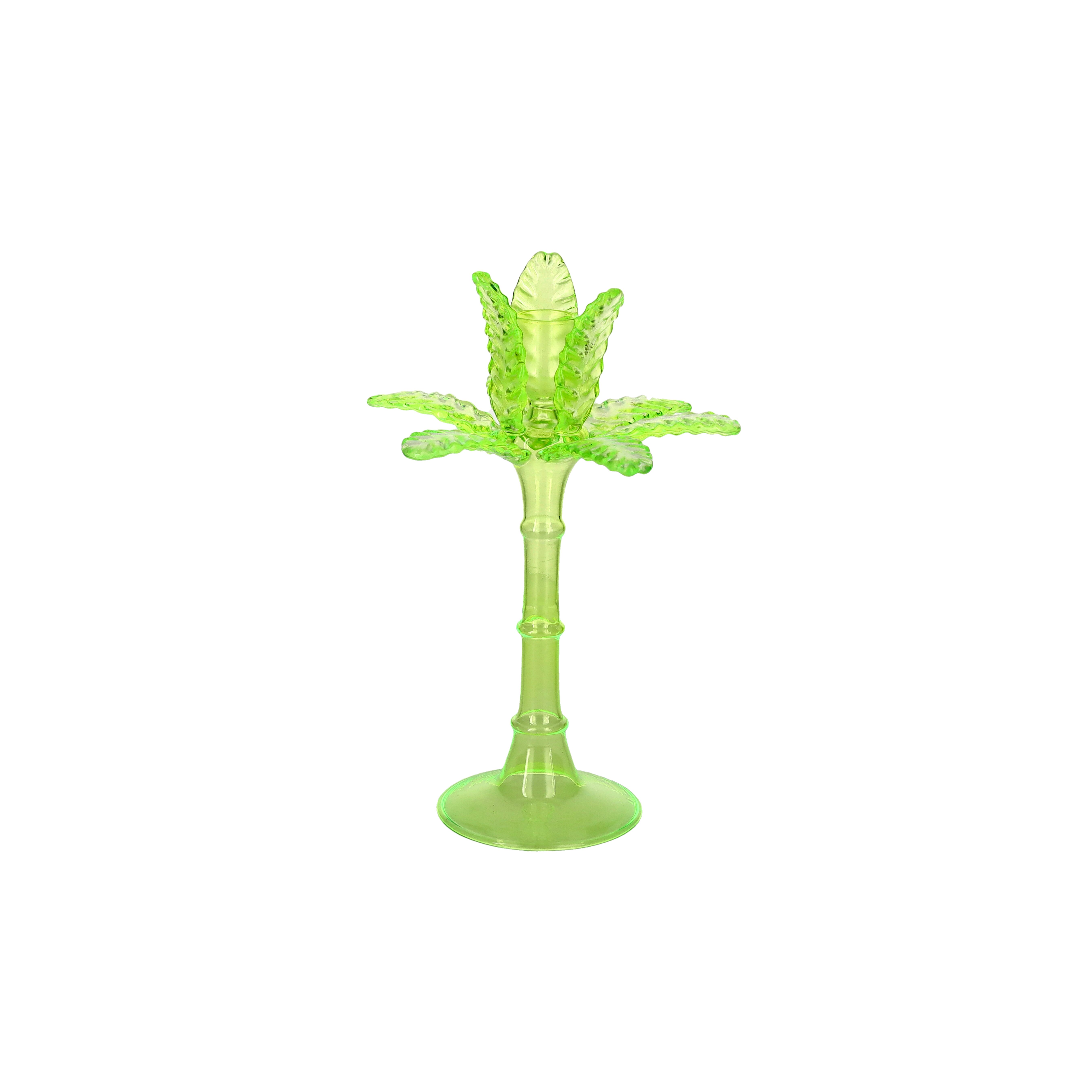 Jacquard candle holder,palm tree, M(H22,7cm),