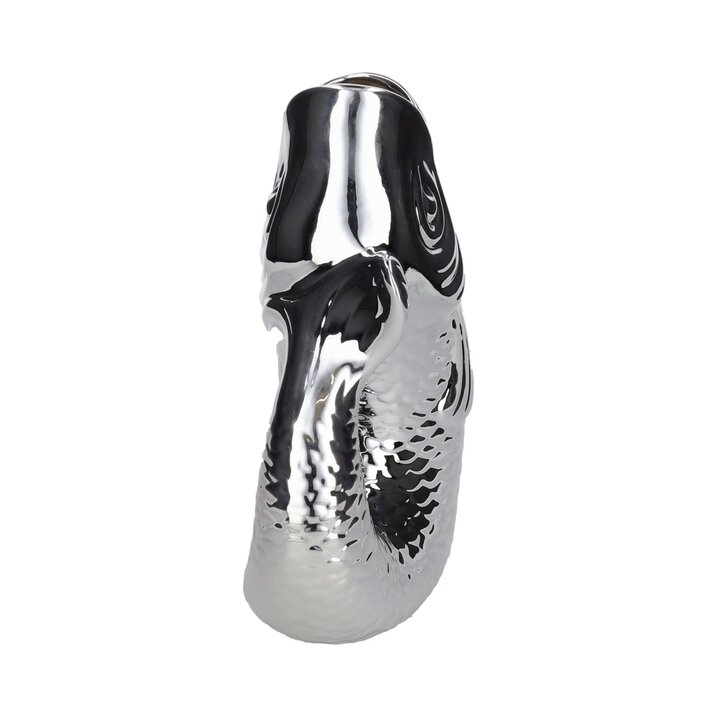 Monsieur Carafon, Fisch, Vase, L, silber, 2,7 Liter