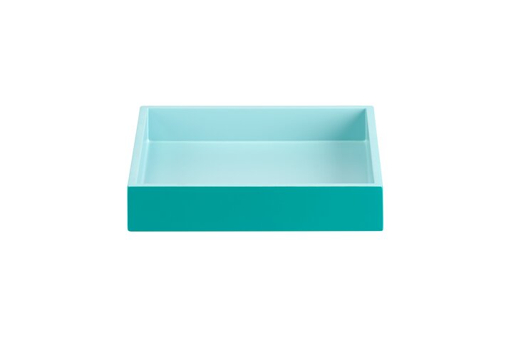 Spa, Tablett, S, quadratisch (19x19x3,5cm),2 farbig, shiny blau/matt hellblau