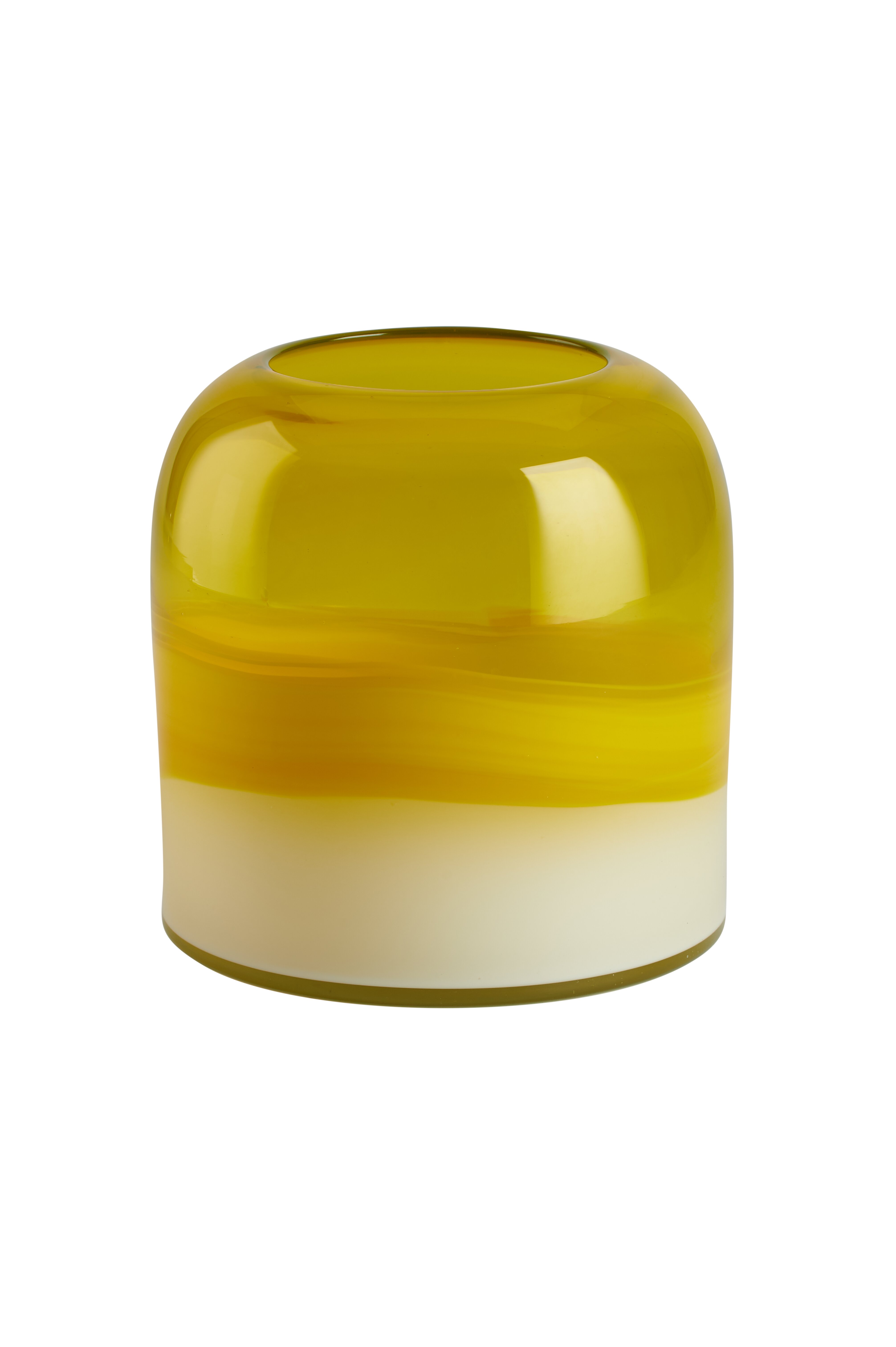 Chiffon, vase, H17cm, yellow/white, solid