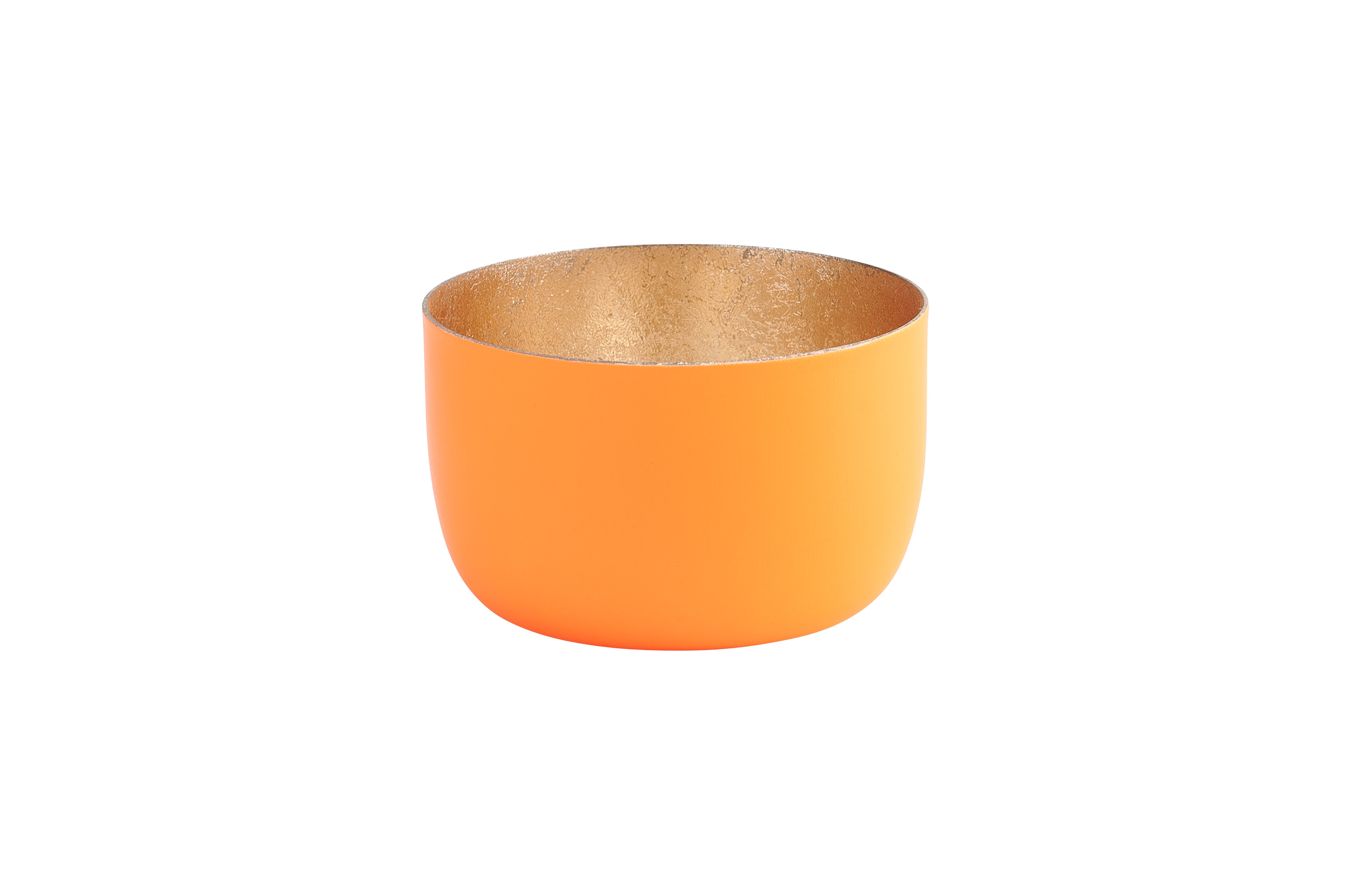 Madras, Windlicht, S, neon orange/gold