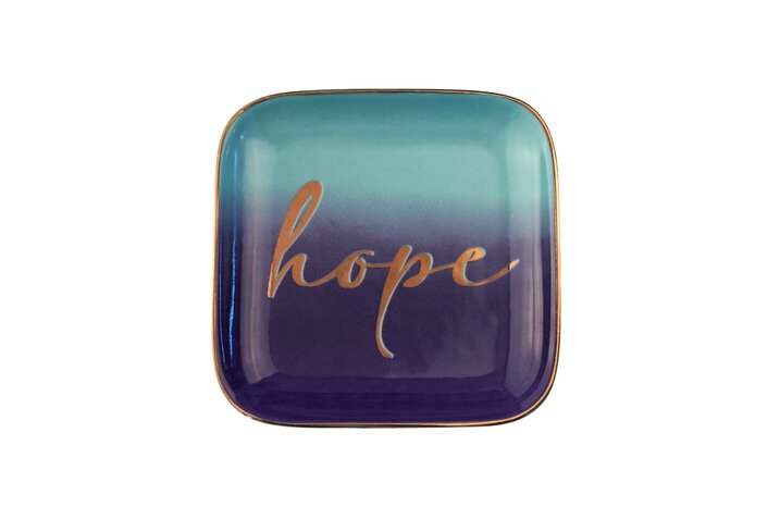 Love Plates, Deko-Teller S, Porzellan, Hope, Farbverlauf, mint/lila