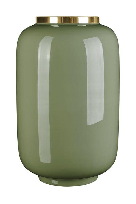 Saigon, Vase mit Metallring, L( H40cm), yucca/gold
