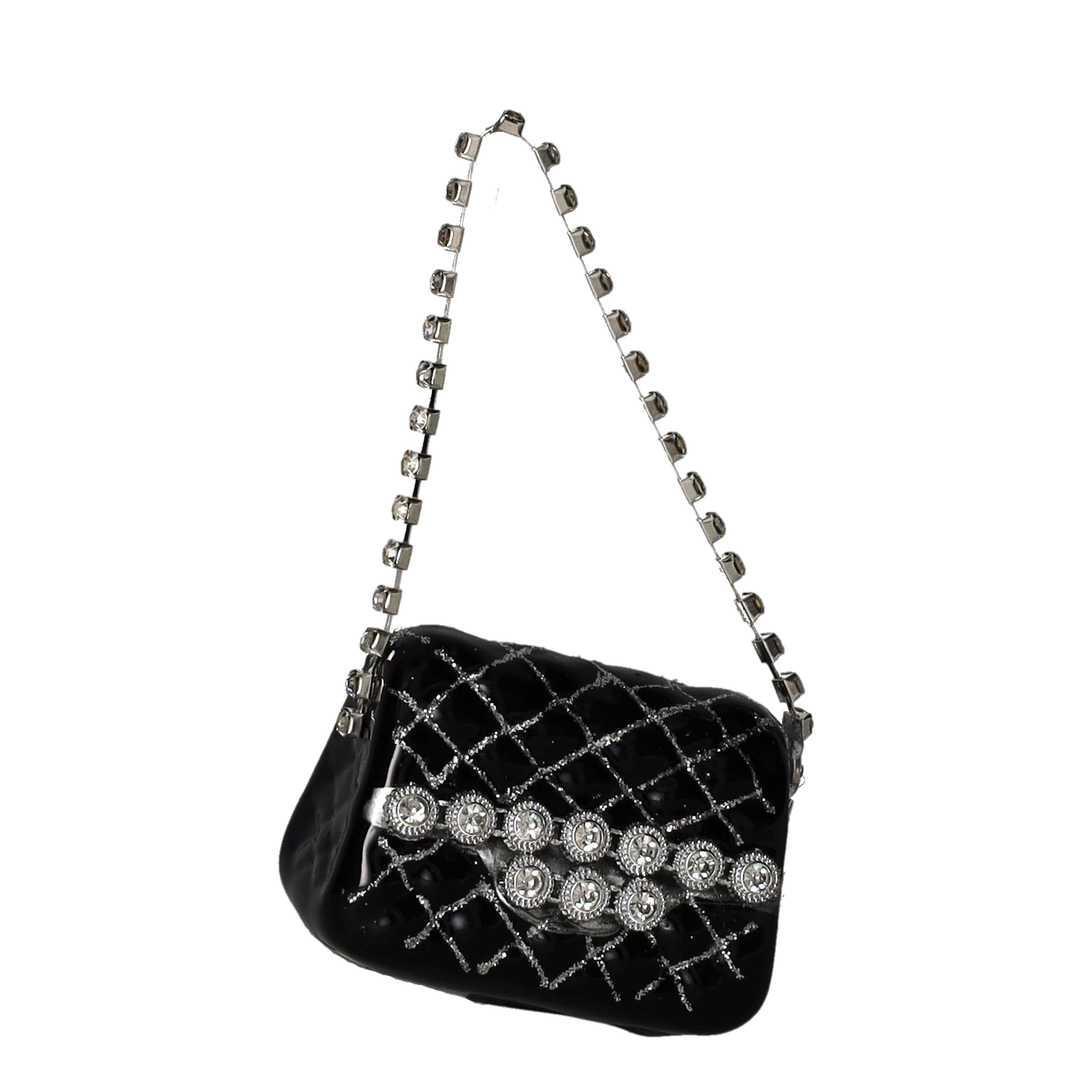Hänger Handtasche schwarz mit Kristallen