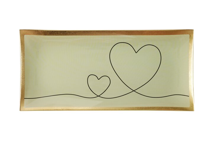 Love Plates, Glasteller, L, Herzen, weiss