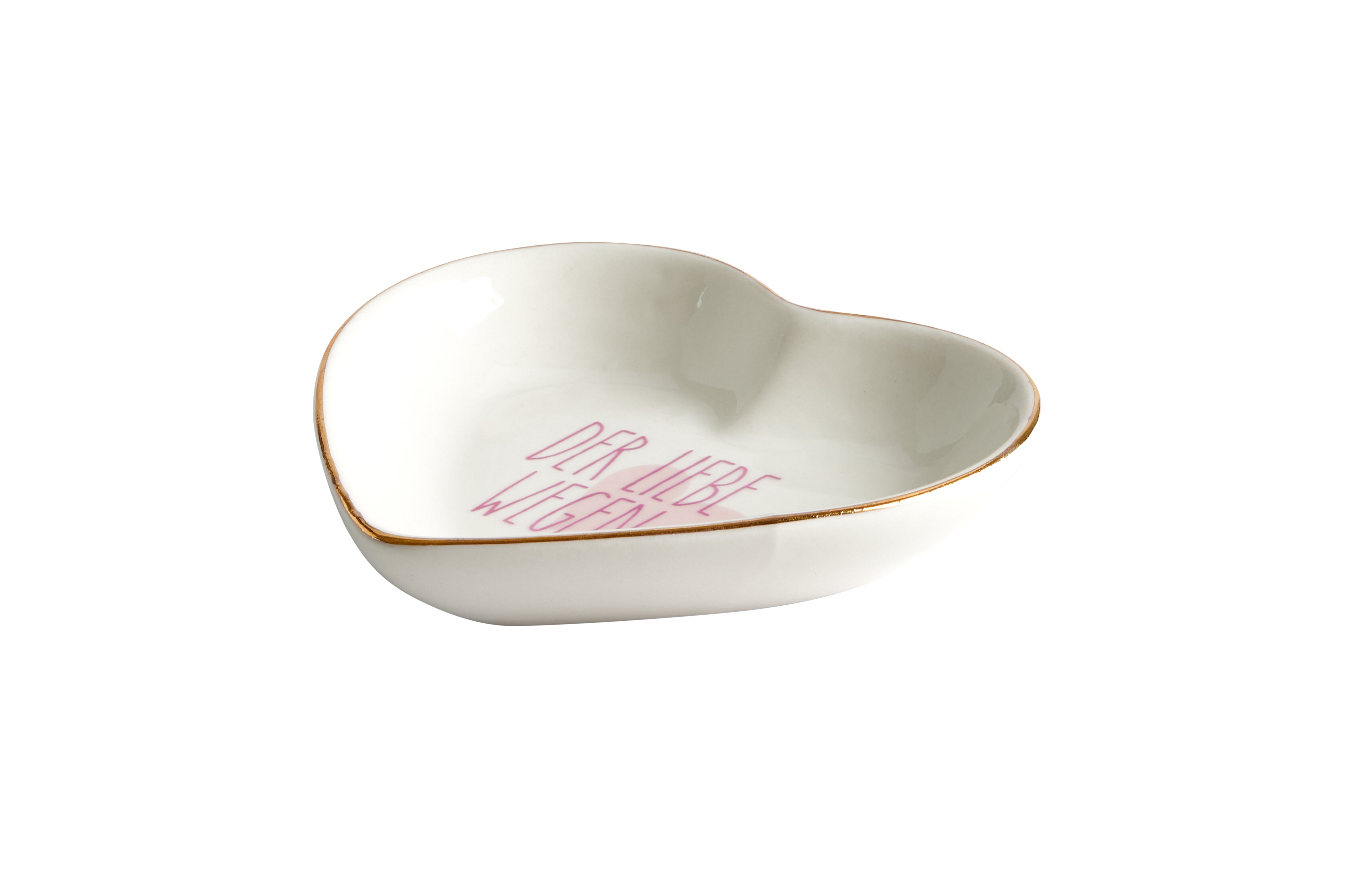 Love Plates, Deko-Teller, Porzellan, Der Liebe wegen, Herz, tief, weiß